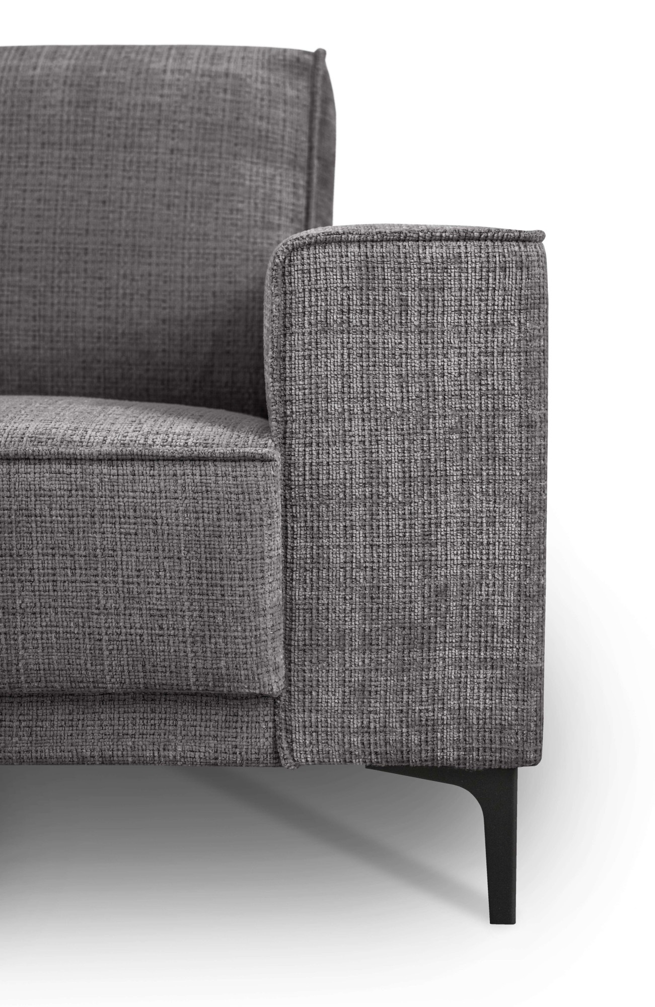 Places of Style Ecksofa »Polsterecke Oland, Struktur, Flachgewebe, Luxus-Microfaser, Boucle«, L-Form, 280 cm, Wellenunterfederung, Skandi-Design, Metallfüße