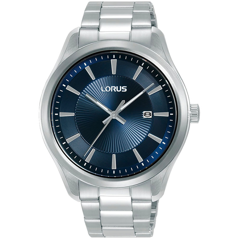 LORUS Quarzuhr »Classic« Armbanduhr, Herrenuhr, Edelstahlarmband, analog, Tag silberfarben-blau Stilsichere Herrenarmbanduhr