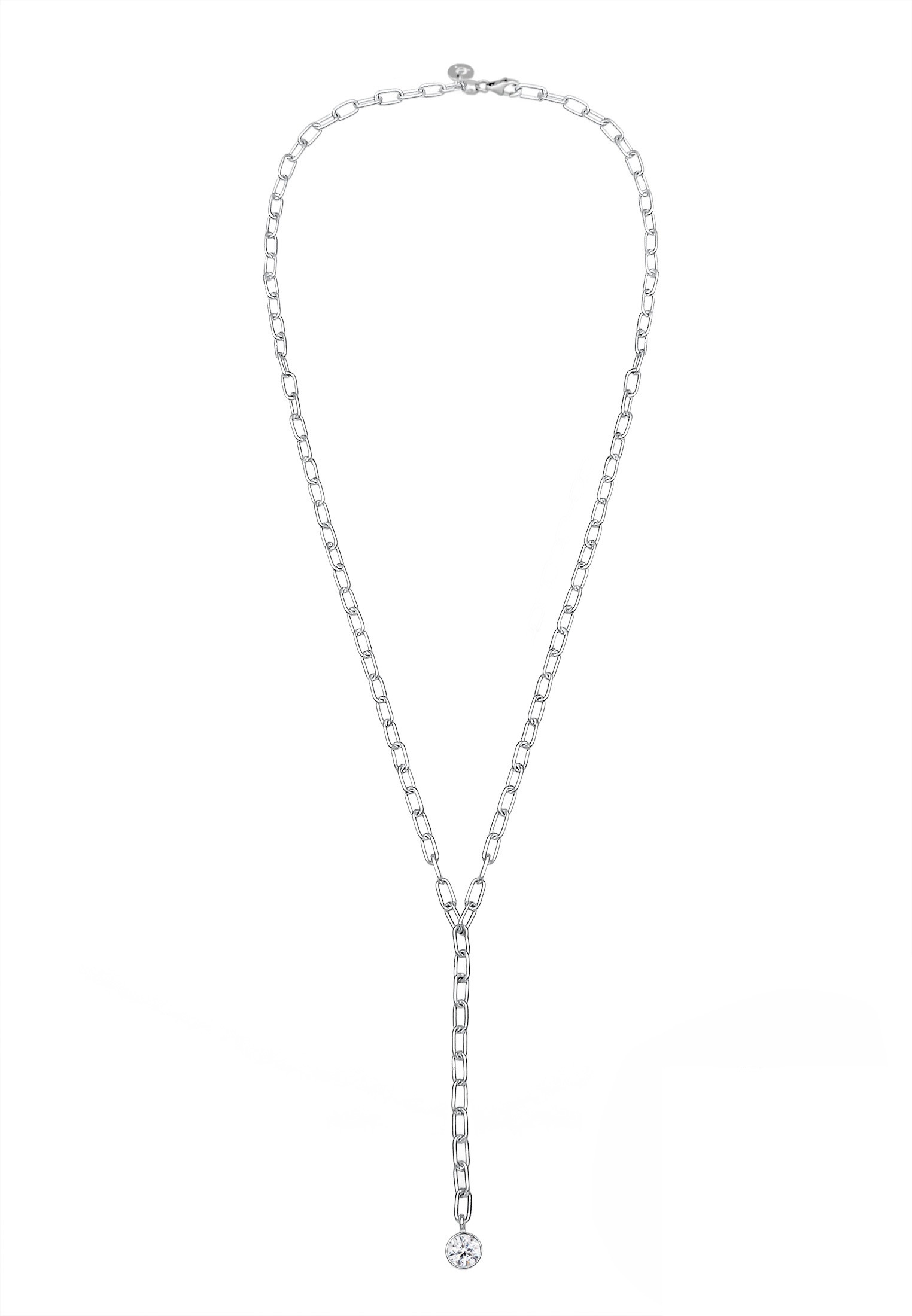 Elli Premium Collierkettchen »Y-Kette Geo Trend Kristalle 925 Silber«