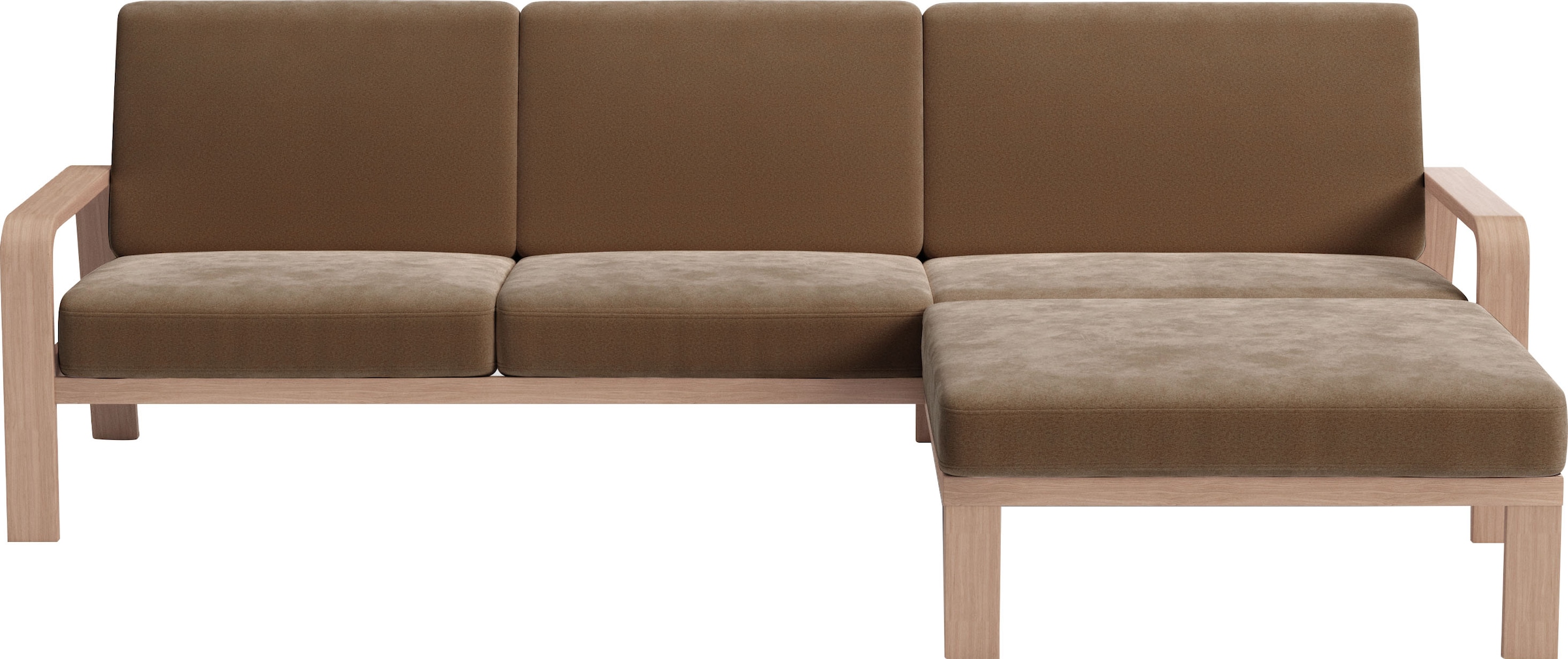 sit&more Ecksofa "Kolding L-Form", Armlehnen aus Buchenholz in natur, versc günstig online kaufen