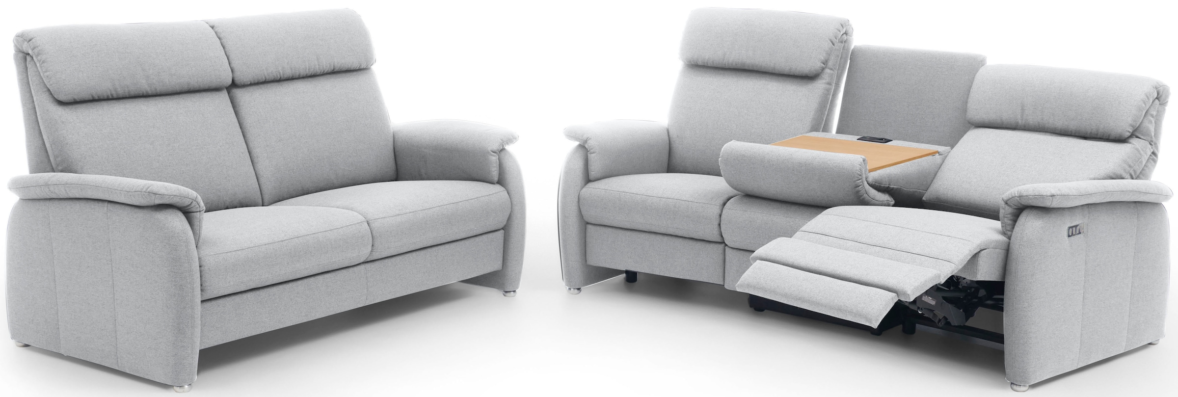 Home affaire 3-Sitzer »Turin mit Steckdose und USB-Port auch in Easy care-Bezug«, 2 x vollmotorische Relaxfunktion, herunterklappbarer Tisch