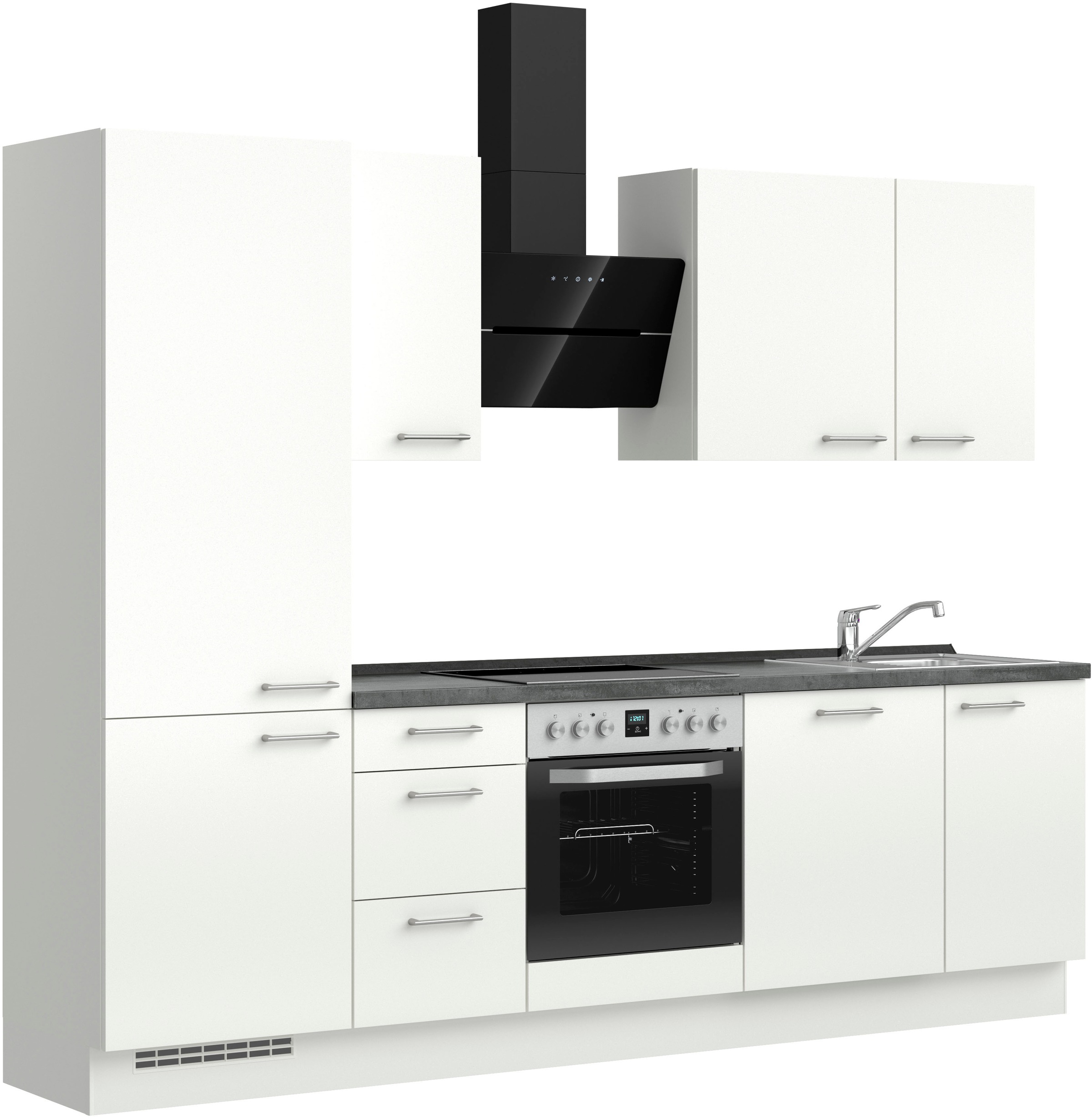 nobilia® Küchenzeile »"Laser II"«, vormontiert, Ausrichtung wählbar, Breite 270 cm, wahlw. mit E-Geräten