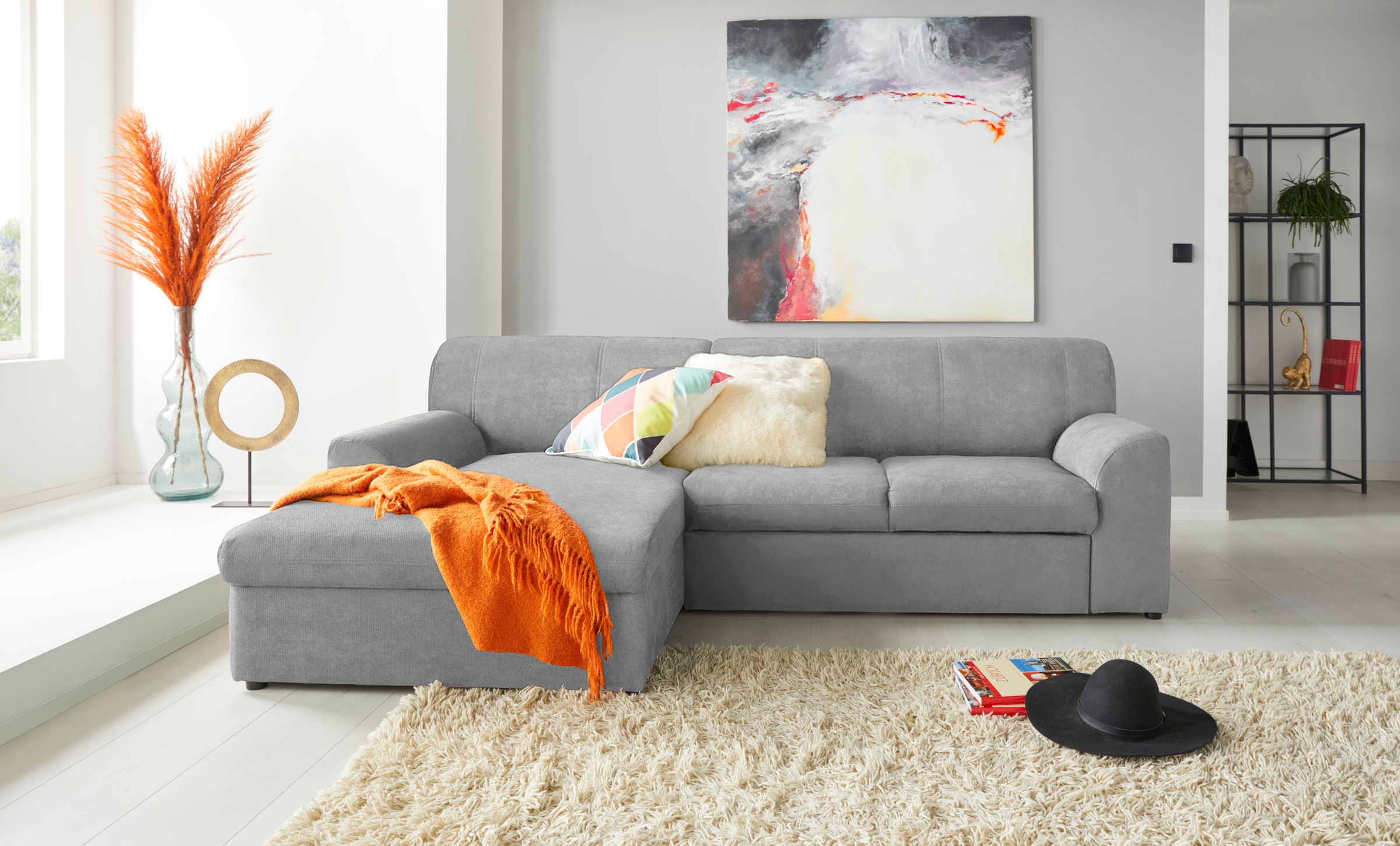DOMO collection Ecksofa »Topper, elegant und zeitlos, kompaktes Stellmaß 24 günstig online kaufen