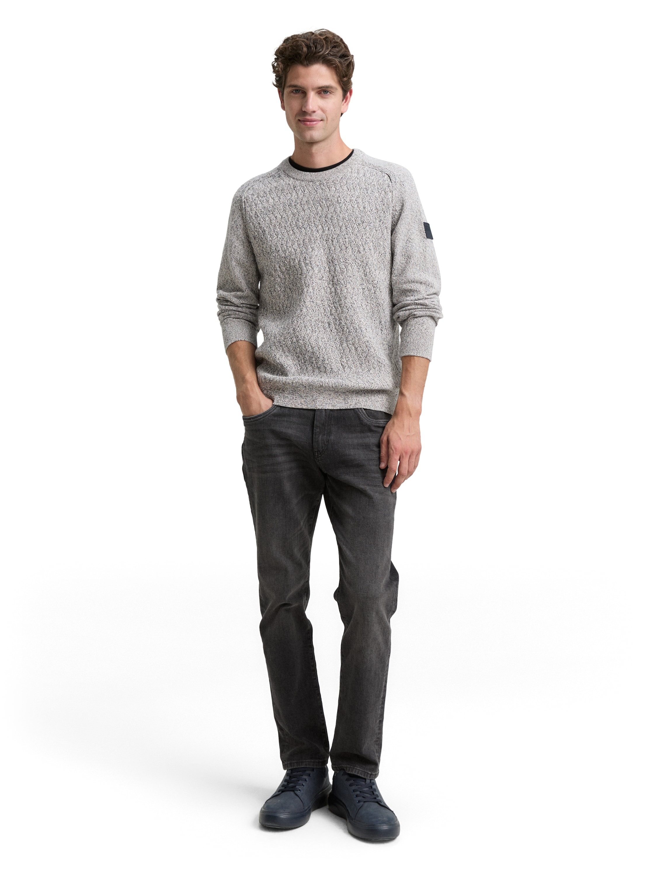 TOM TAILOR Strickpullover mit Logo Stickerei am Arm