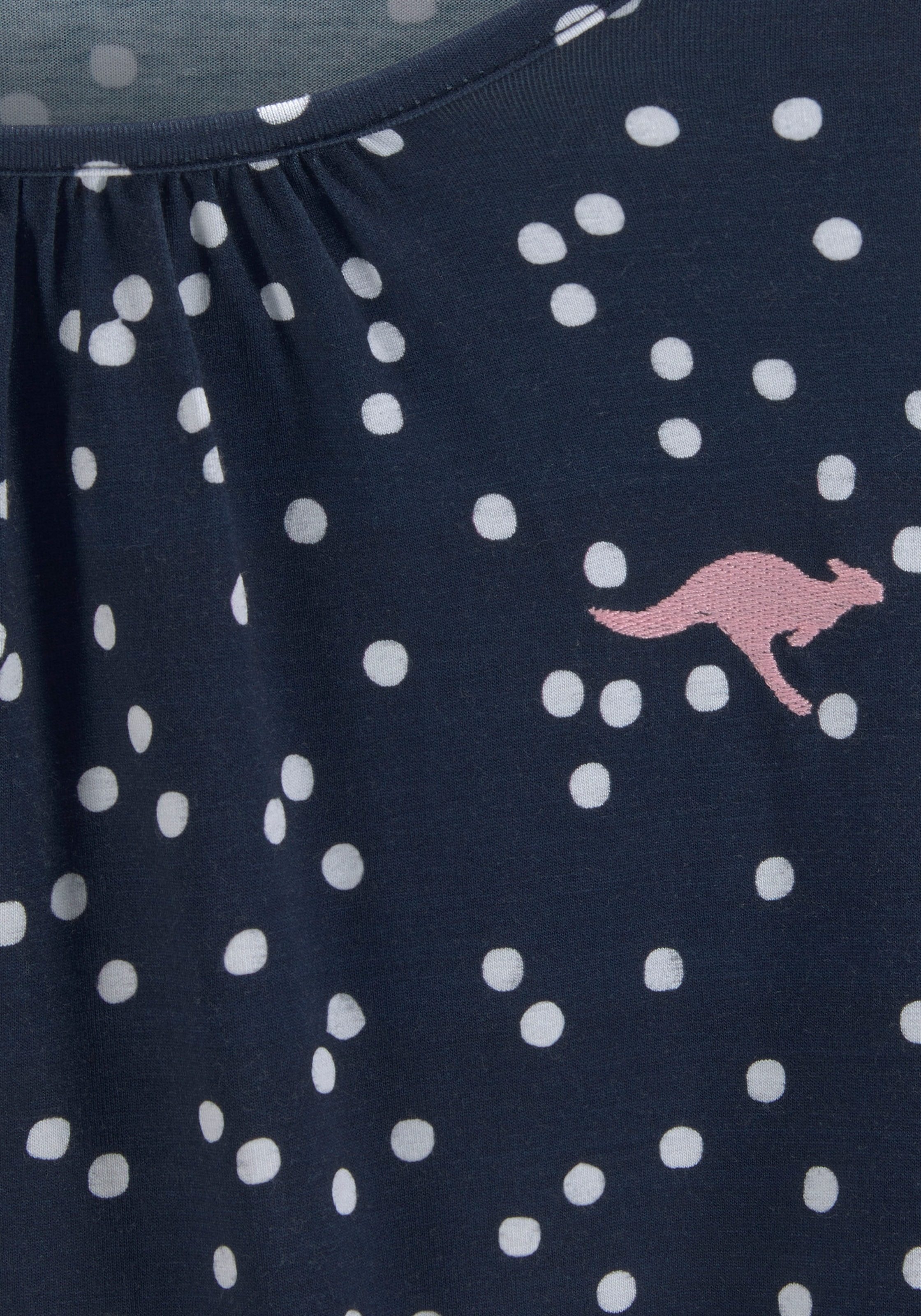 KangaROOS Langarmshirt », Viskoseshirt mit 3/4 Arm«, weite Passform, gepunktetes Design, Rundhalsausschnitt