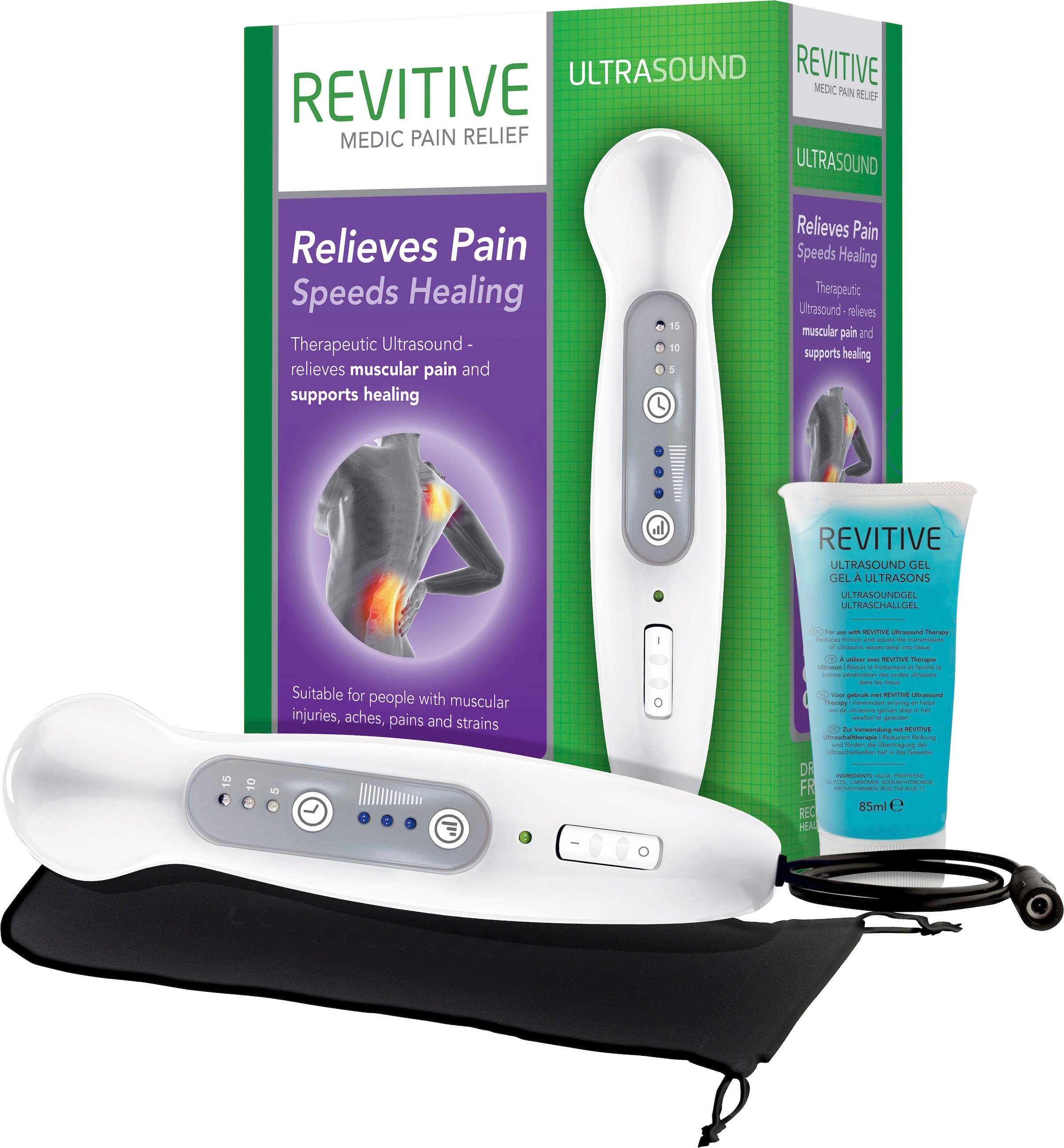 REVITIVE Massagegerät »Ultraschall-Therapie«, Ultraschall für zu Hause bei Verletzungen, Beschwerden und Zerrungen