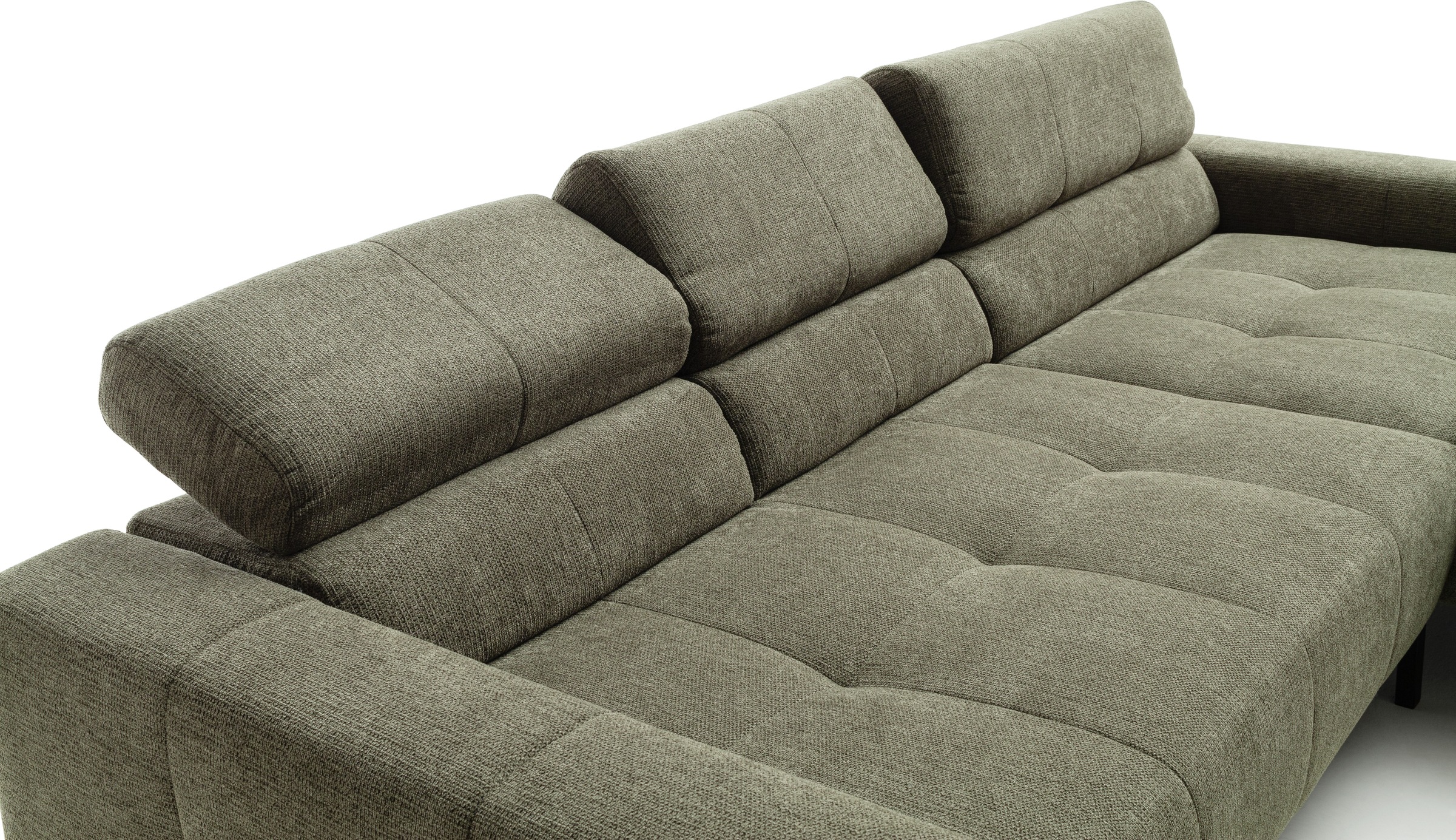 Home affaire Ecksofa »Claya Move, L-Form, Kopf- & Rückenverstellung, Breite 293 cm« Moderne Steppung, weicher Polsteraufbau & saugroboterfreundliche Höhe