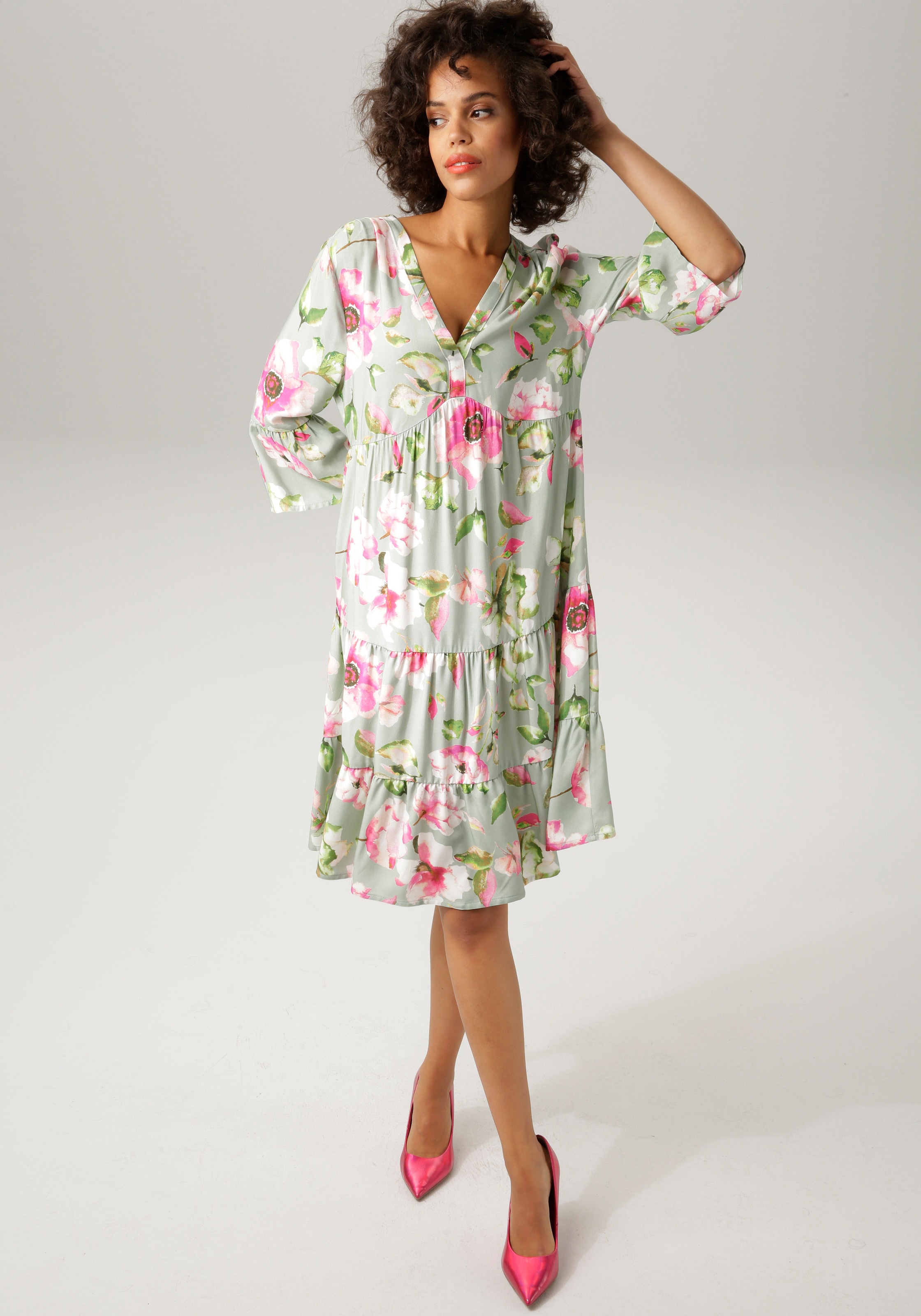 Tunikakleid, kaufen mit online CASUAL Aniston Blumendruck fantasievollem
