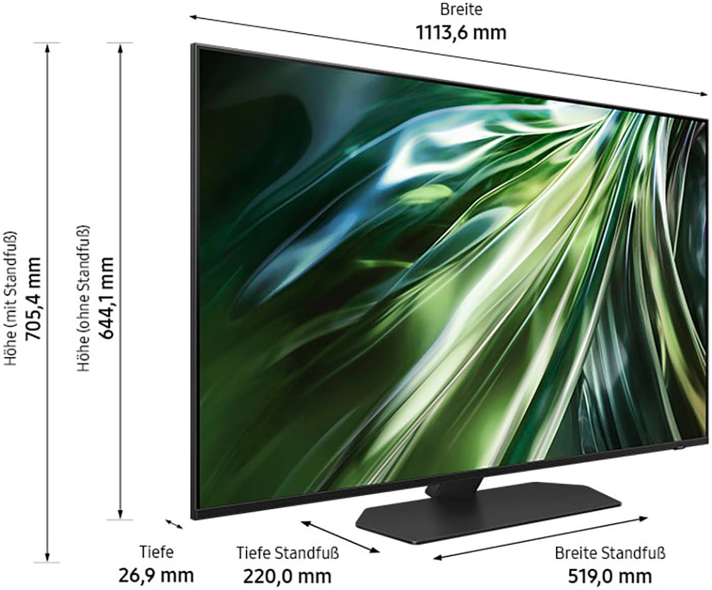 Samsung QLED-Fernseher »GQ50QN90DAT«, 4K Ultra HD, Smart-TV, Neural Quantum 4K AI Gen2 Prozessor, bis zu 144Hz