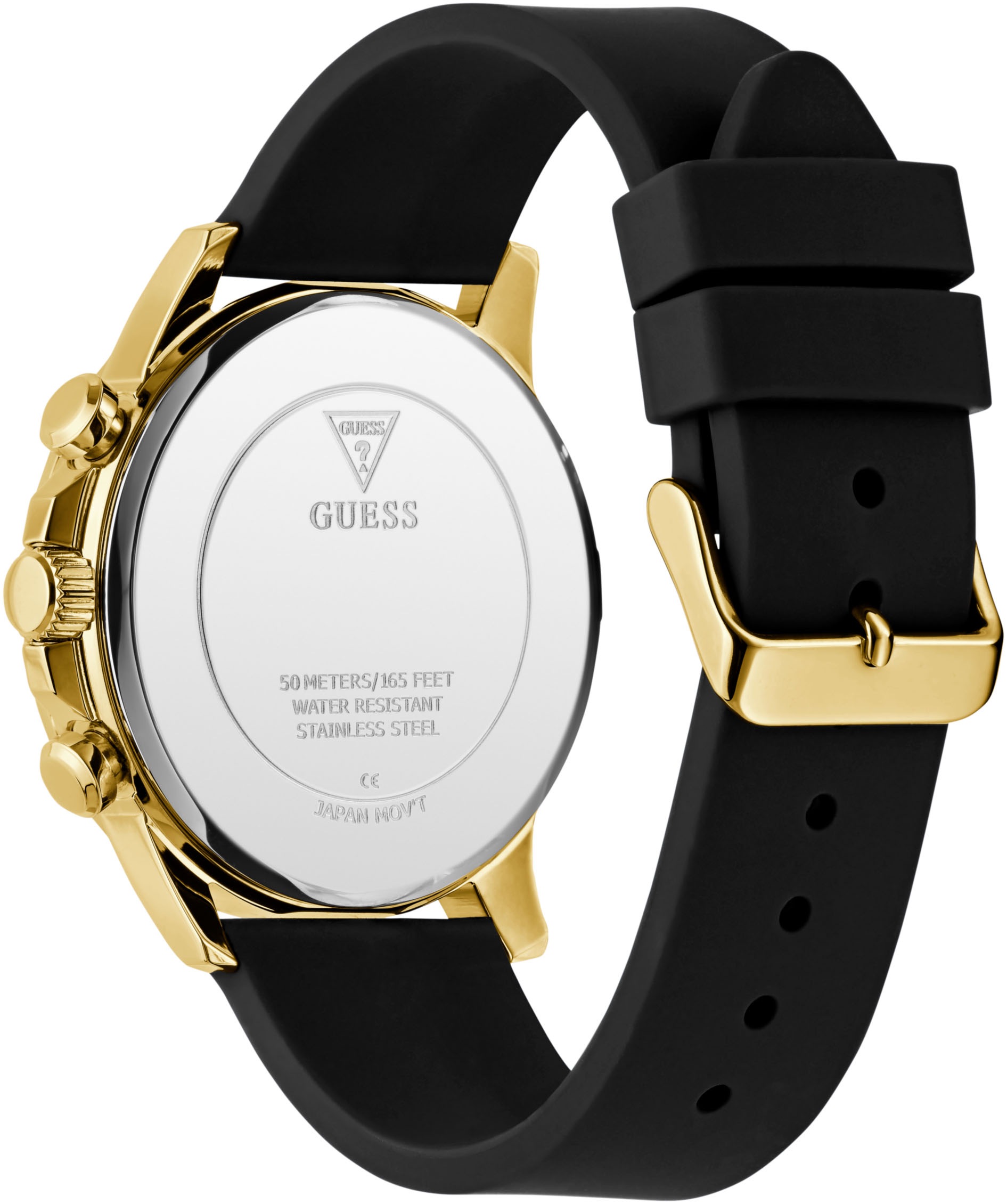 Guess Multifunktionsuhr »WALKER«, Quarzuhr, Armbanduhr, Herrenuhr, Datum, Wochentag, Silikonarmband