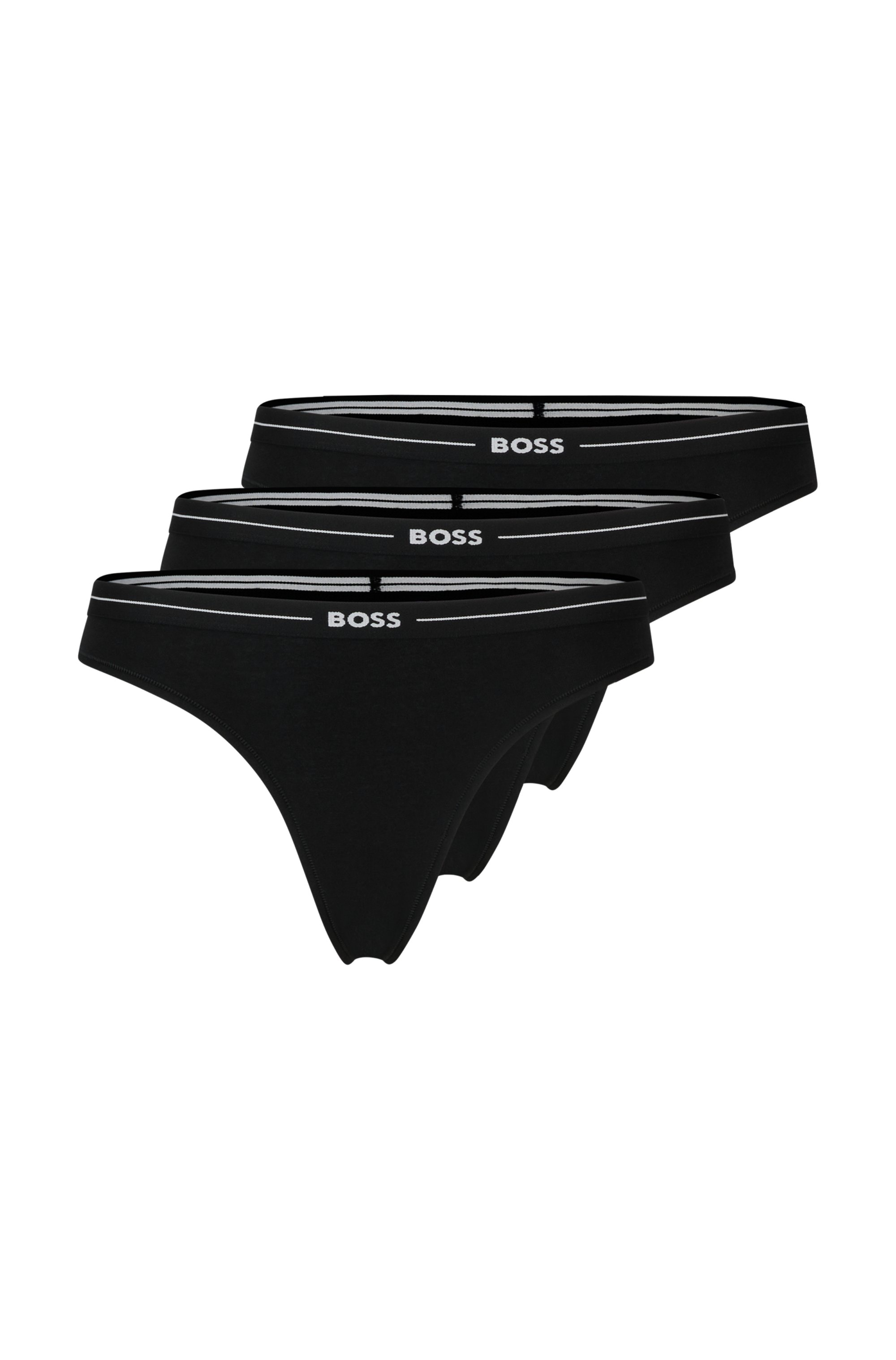 BOSS String »3P THONG«, (Packung, 3 St., 3er), mit BOSS Logobund