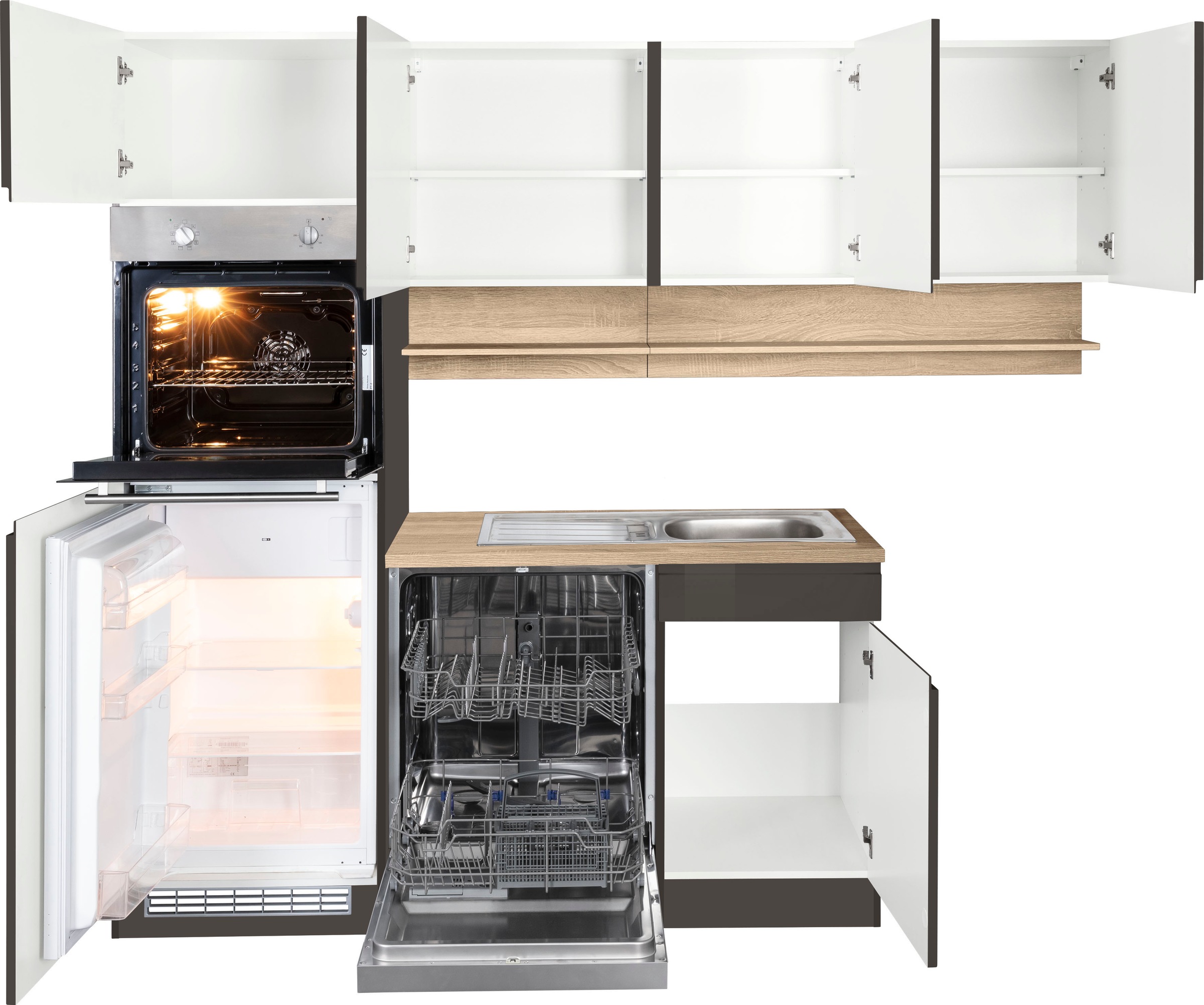 KOCHSTATION Winkelküche »KS-Virginia«, Stellbreite 230/190 cm, wahlweise mit Induktion