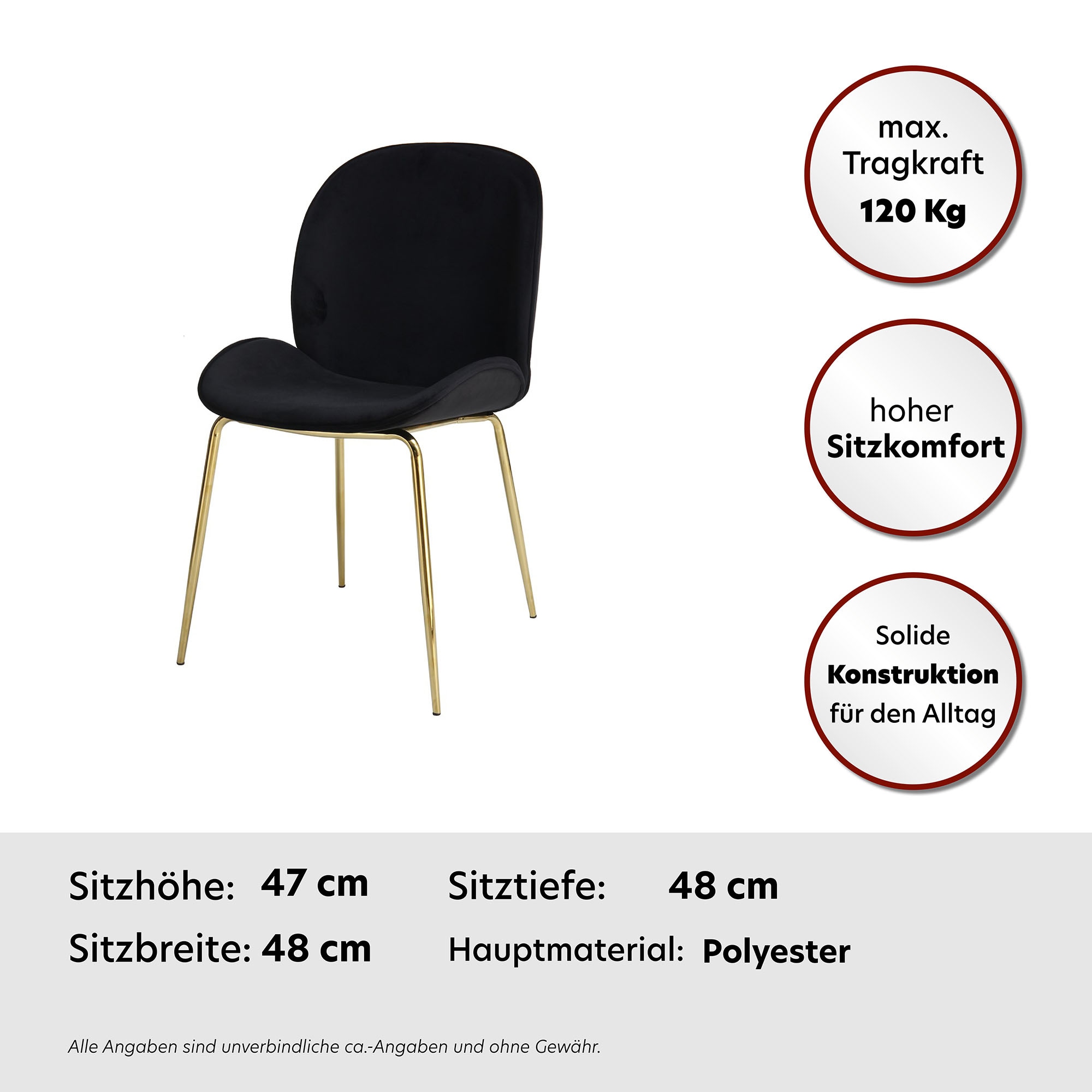 Kayoom Stuhl »Charlize 110 2er-Set, TOPSELLER! Esszimmerstühle,moderne Optik«, (Set), 2 St., Samtstoff, samtweicher Bezug, bequem, zeitlos, moderne Optik
