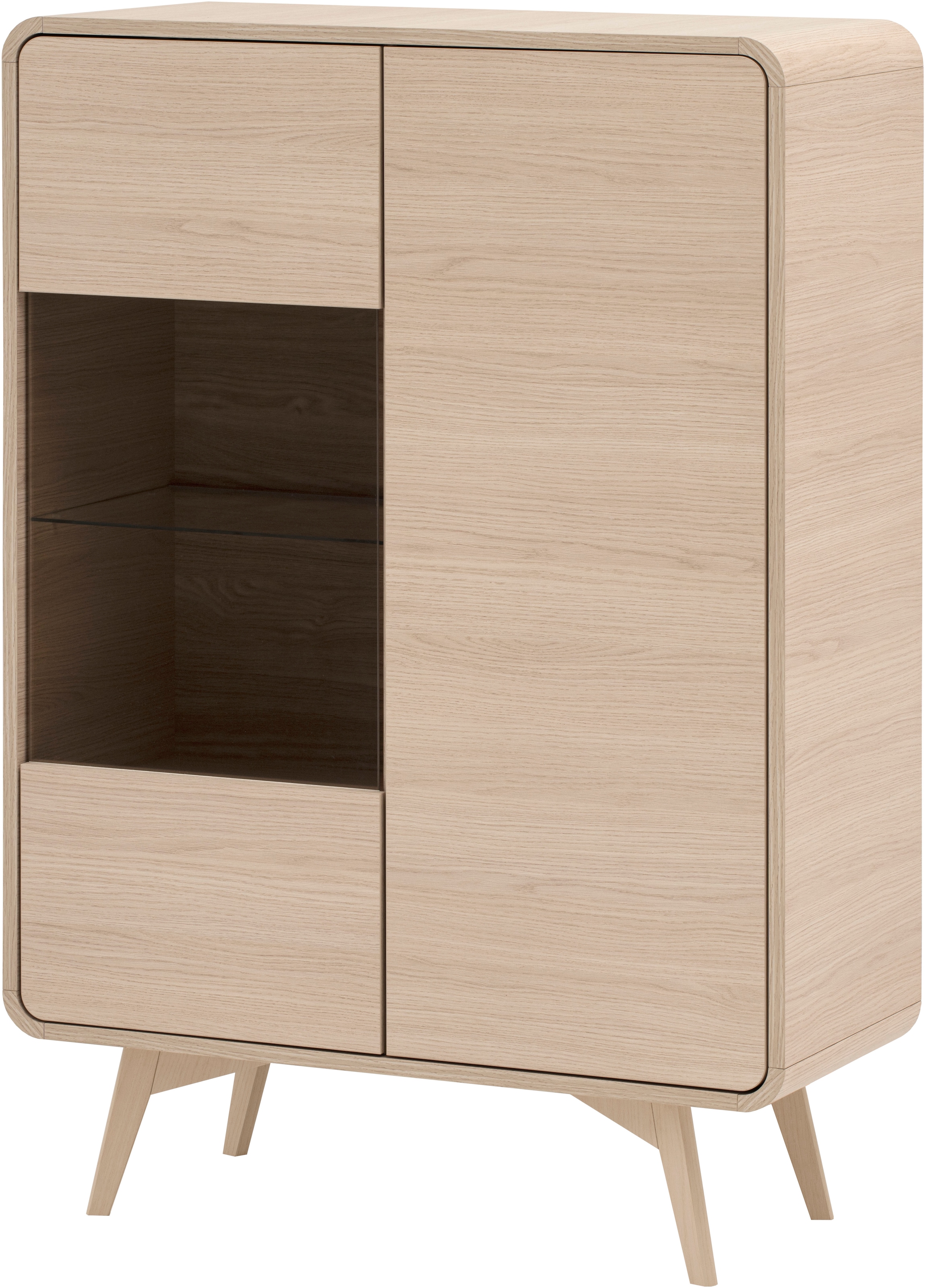 Home affaire Vitrine »Torsby, moderne Glasvitrine, Stauraumelement, Schrank« abgerundete Ecken, ausreichend Stauraum, vielseitig einsetzbar