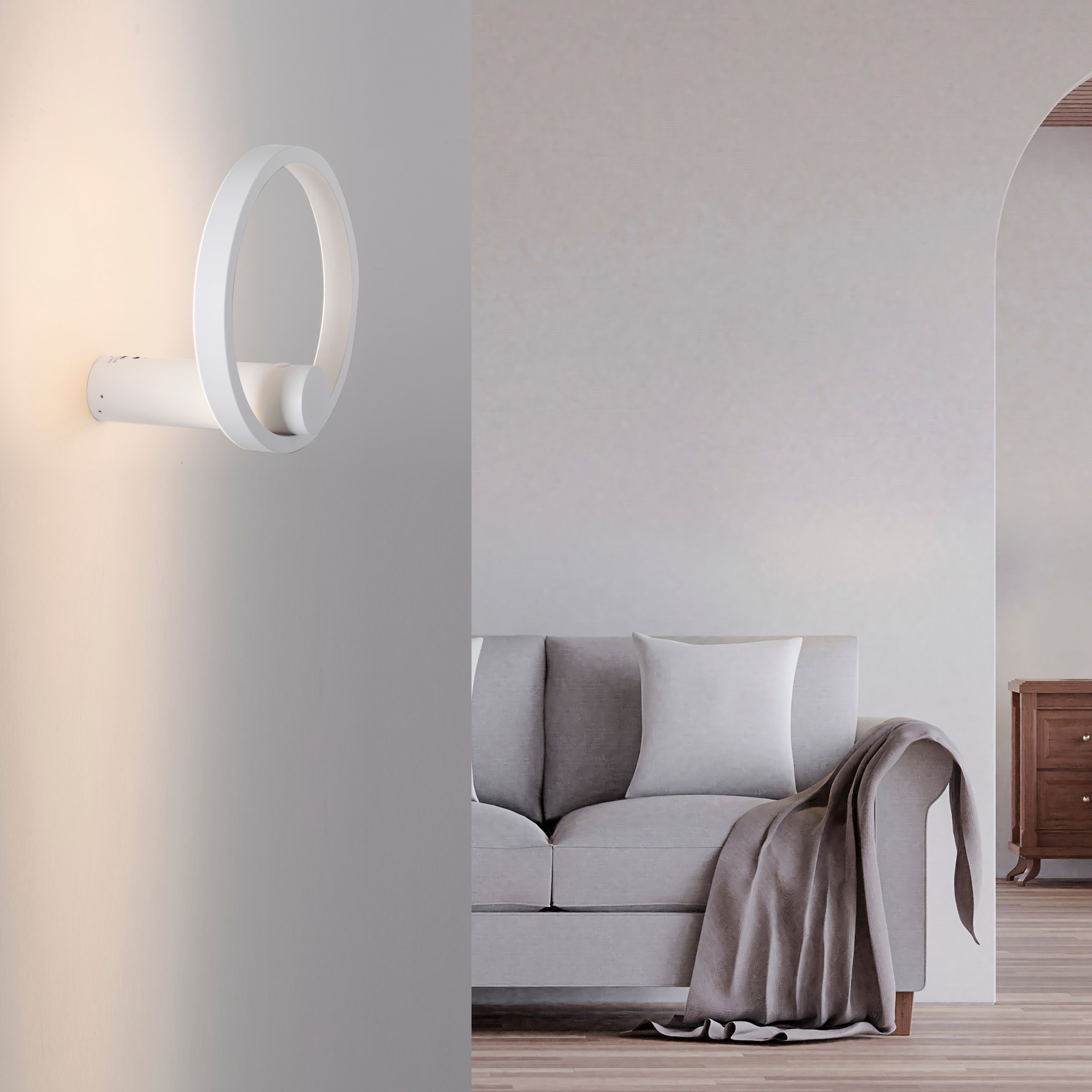 JUST LIGHT LED Wandleuchte »ARCHIE« LED-Board 1 Stk. Warmweiß Dimmbar, IR-FB, Memoryfunktion, USB-Kabel