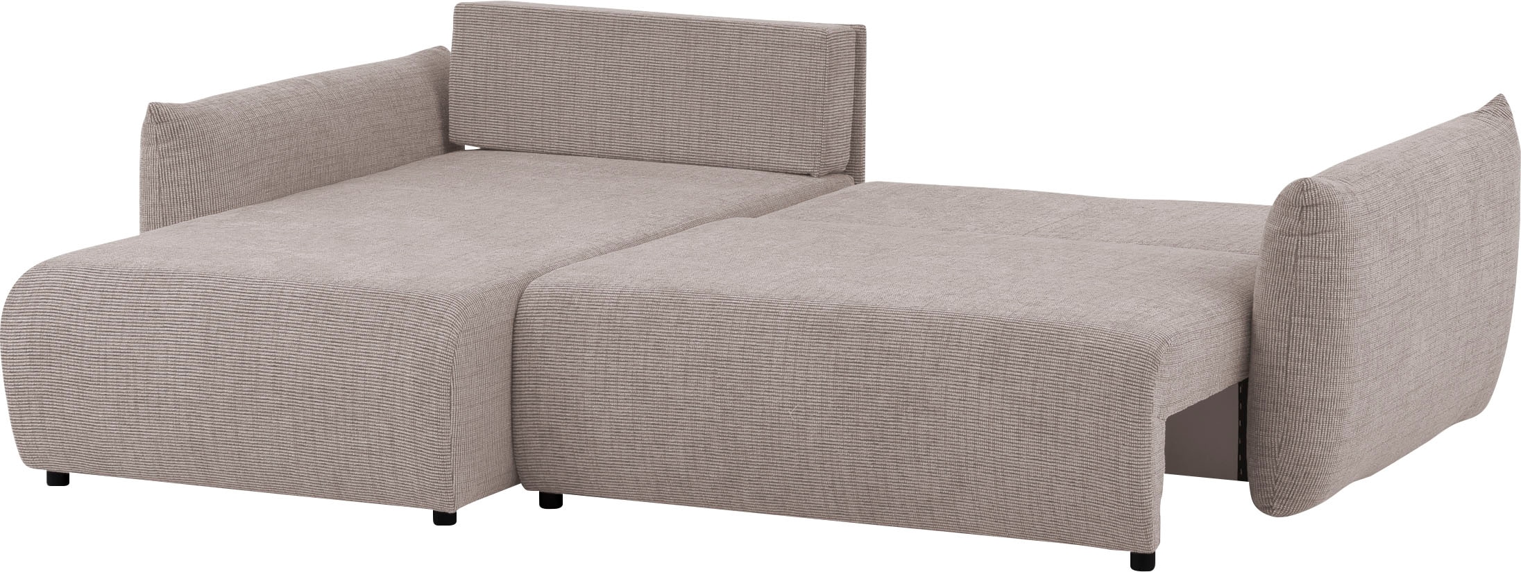 INOSIGN Ecksofa »MAVAS Schlafsofa mit Bettkasten, L-Form,«, ca.257/127cm (Liegefläche 212/145 cm), Cord, Chenille, Struktur