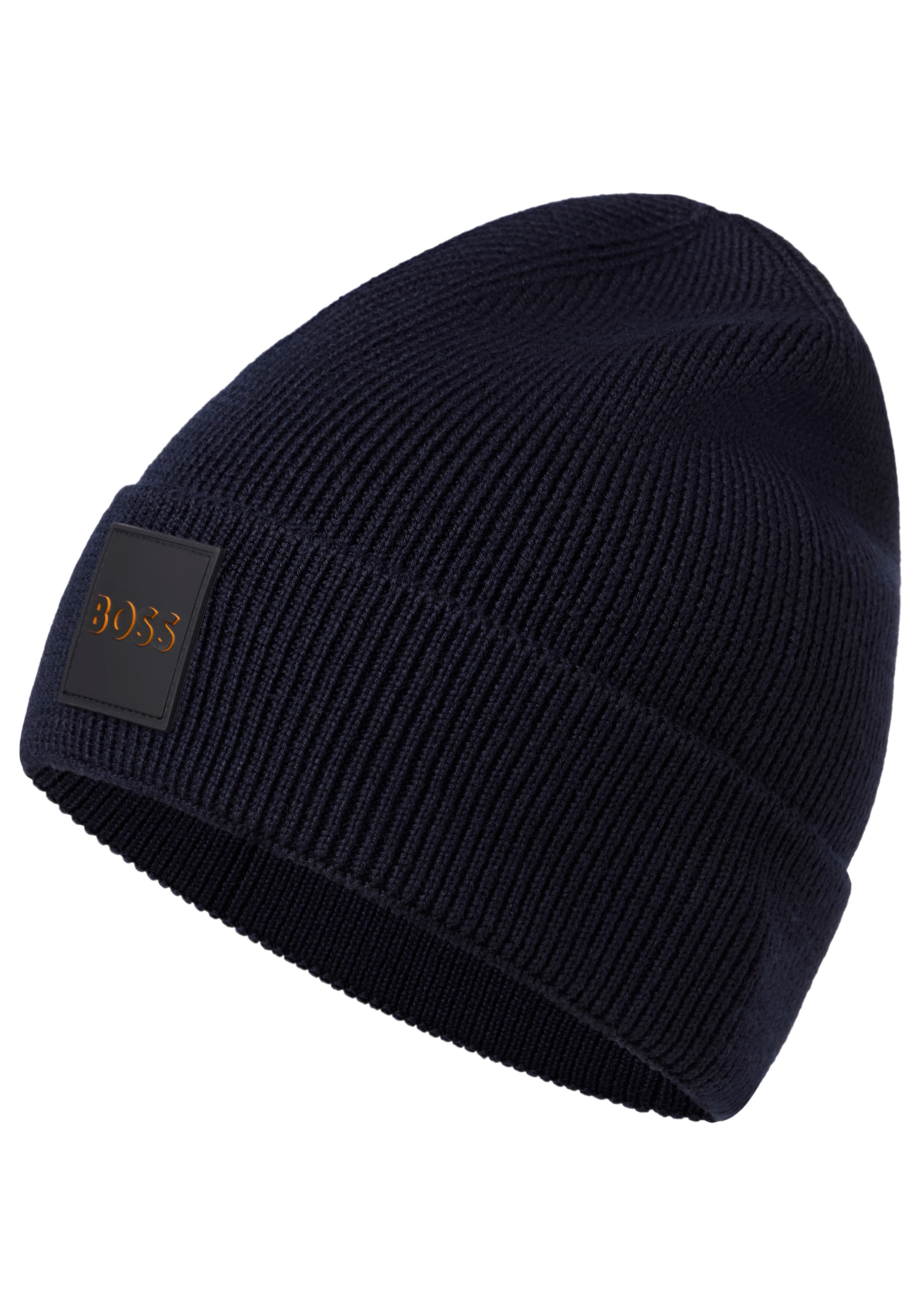 BOSS ORANGE Strickmütze »Foxxy Hat« mit Label-Aufnäher Dark Blue 404