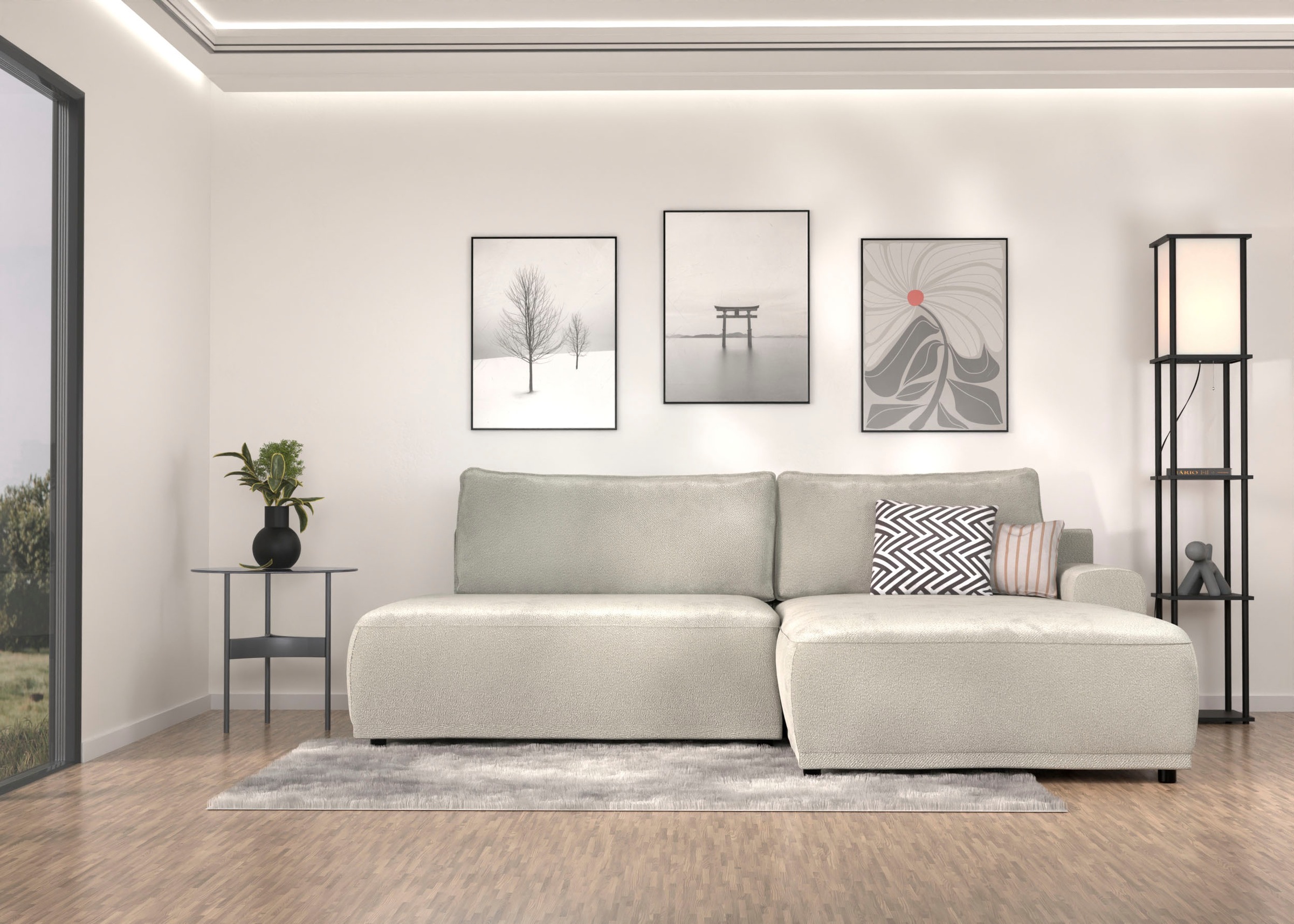 TRENDMANUFAKTUR Ecksofa »Fordon II, Schlafsofa mit Bettkasten, Couch in L-F günstig online kaufen