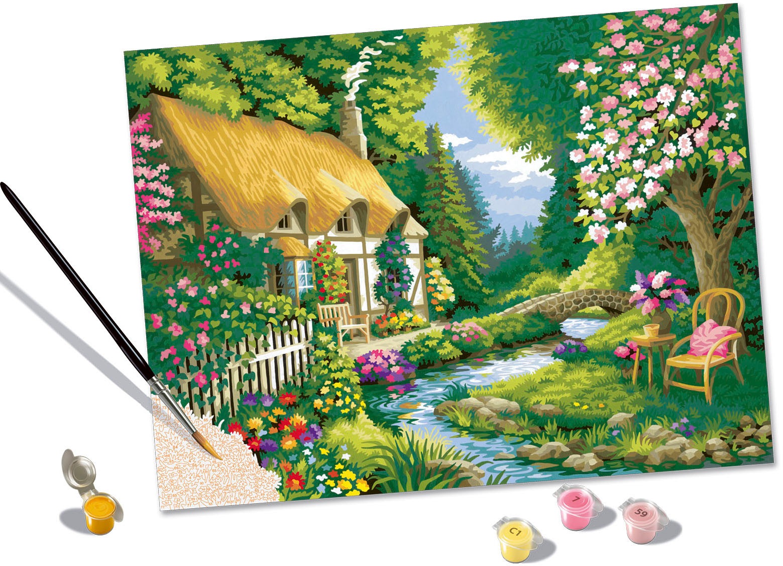 Ravensburger Malen nach Zahlen »CreArt, River Cottage«, Made in Europe