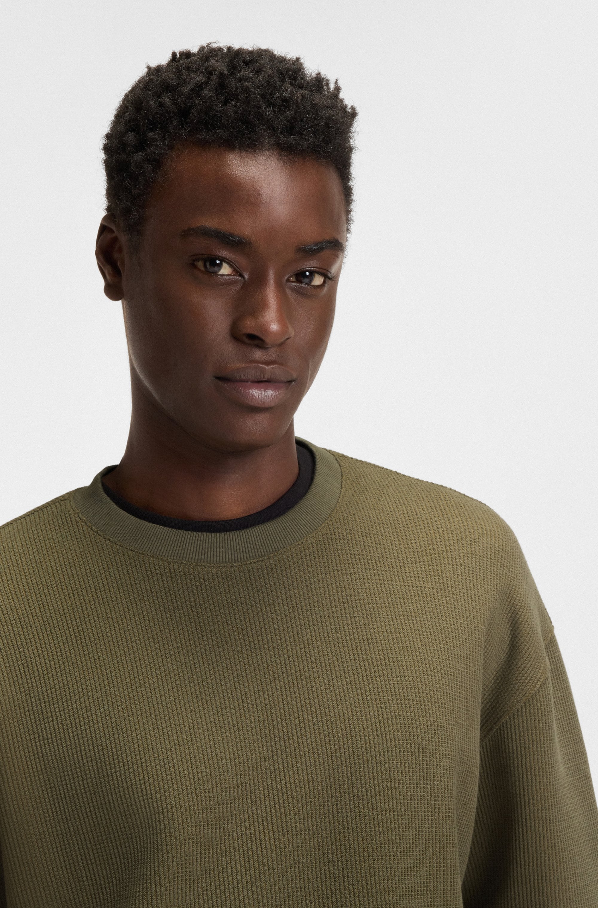 HUGO T-Shirt »Nuwaffle« Rundhalsausschnitt, Regular Fit, dezentes Waffelmuster