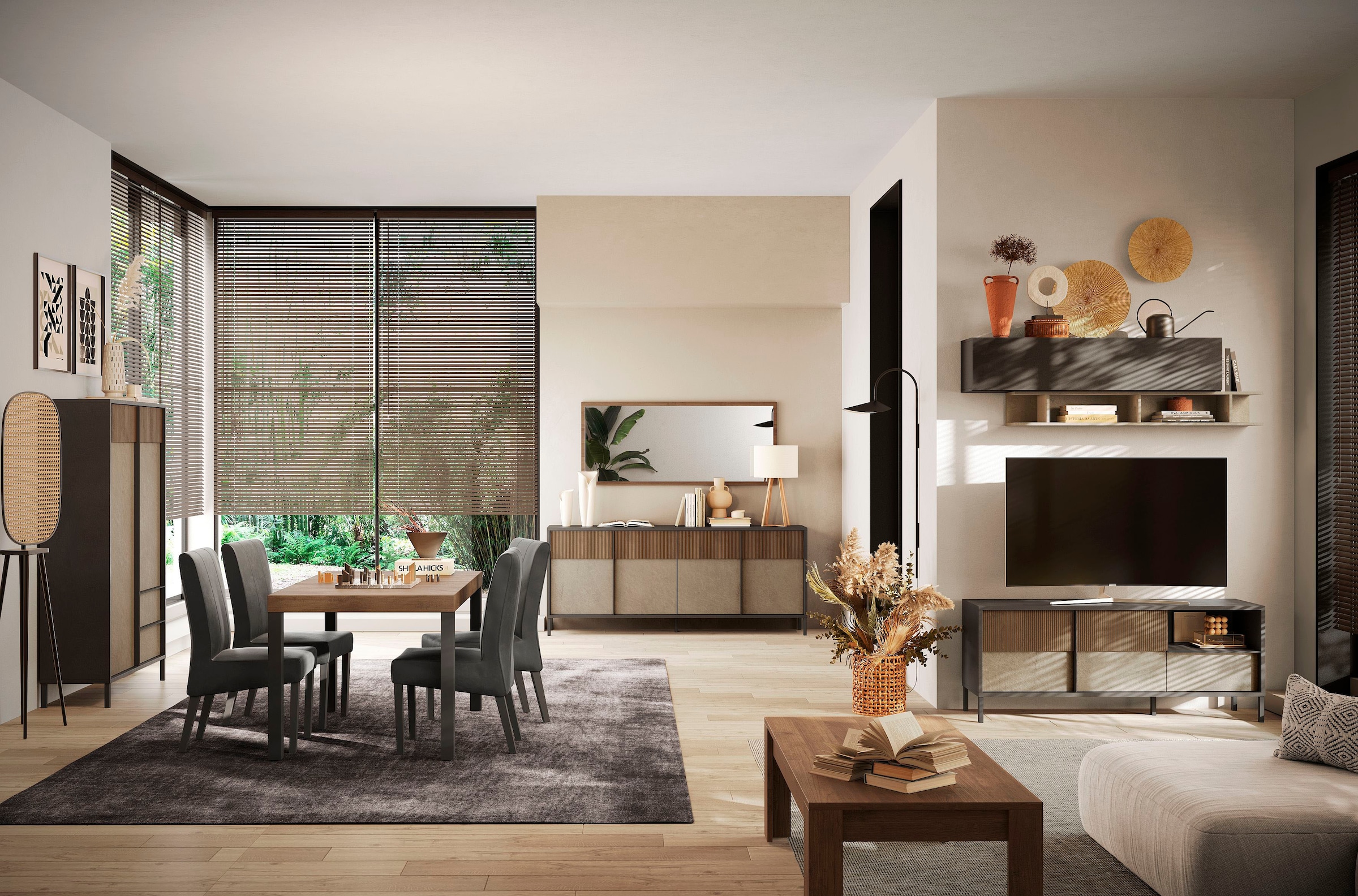 INOSIGN Highboard »Everest Höhe 177 cm, Kommode mit 2 Türen u. 2 Schubkästen«, Sideboard, Schrank, Soft/Self Closing, Korpus 22 mm