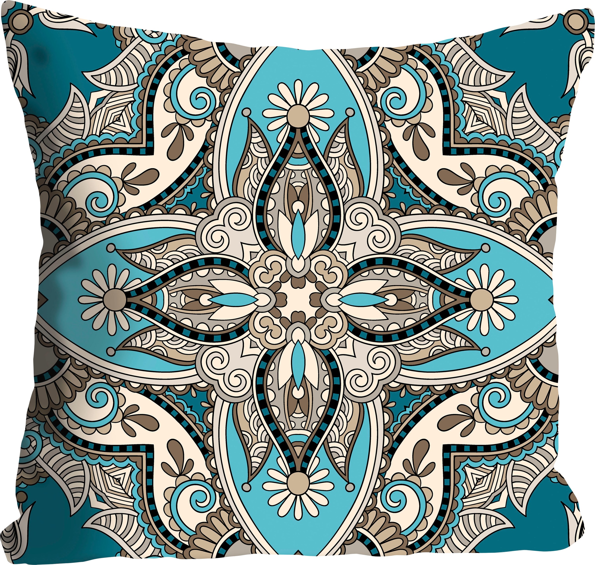 queence Dekokissen "Bluemento" mit blauen Ornamenten günstig online kaufen