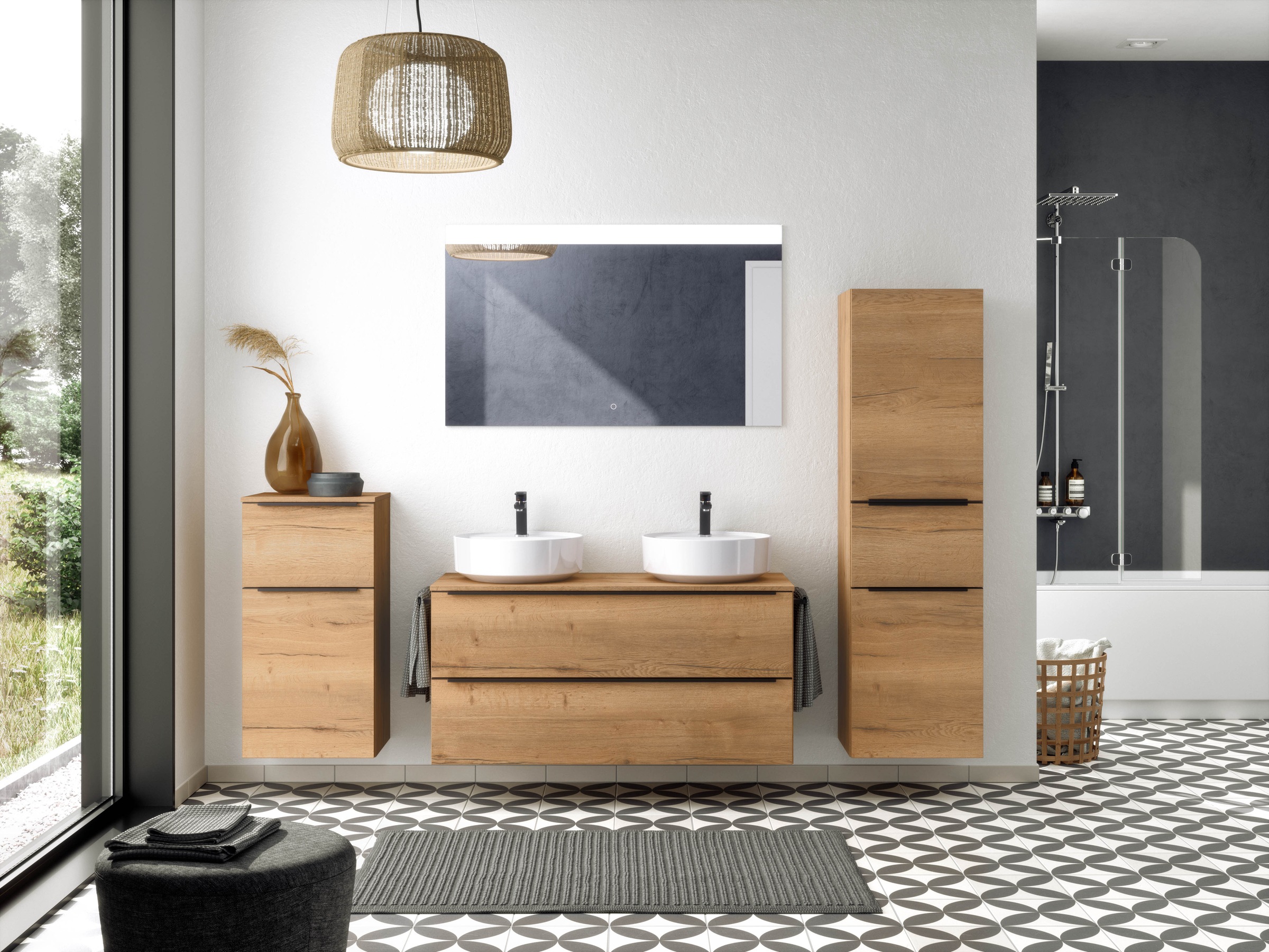 nobilia® Badmöbel-Set »Alvene« vormontiert, mit Soft-Close, 2 Stk. tlg. günstig online kaufen