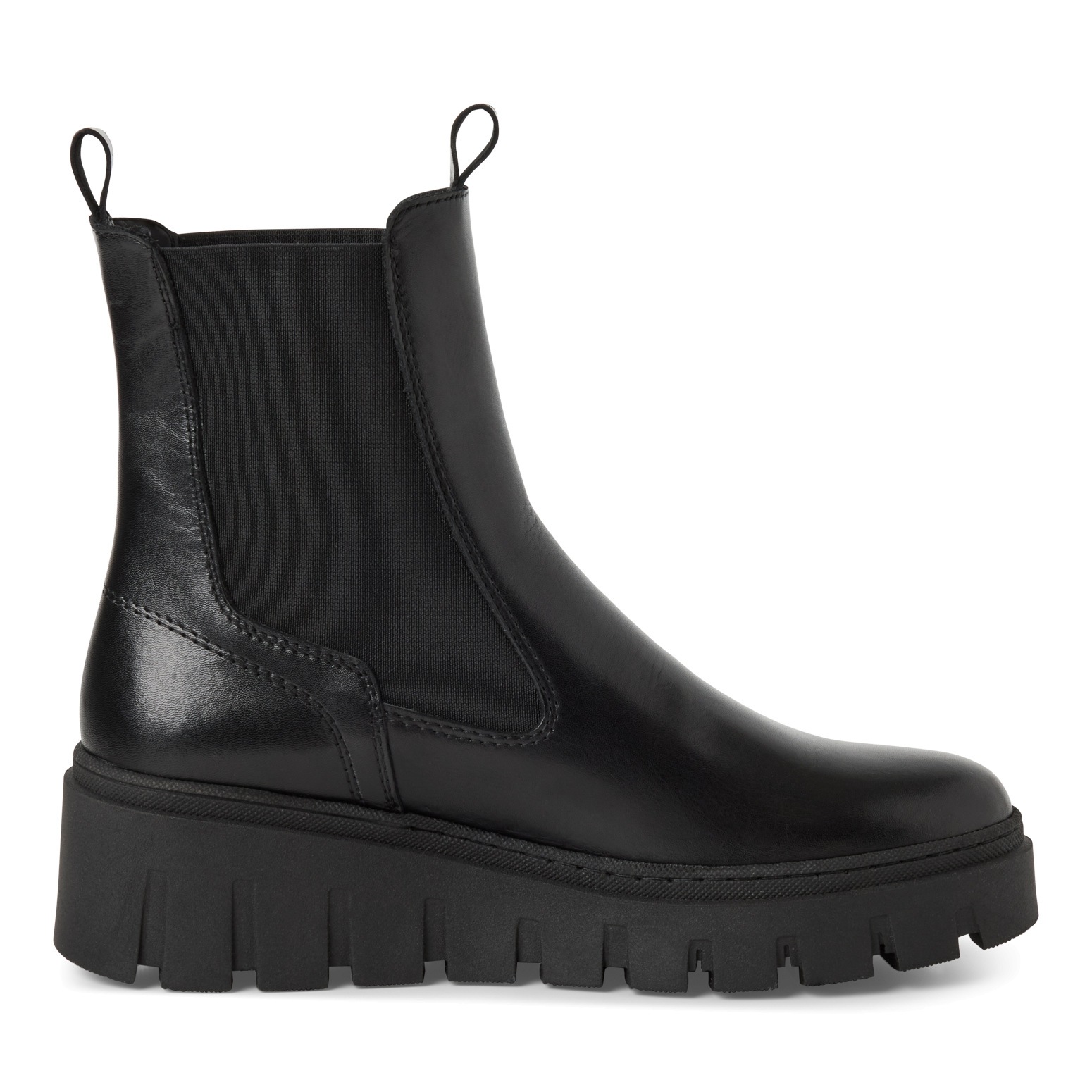 Tamaris Chelseaboots, Plateau, Stiefelette, Schlupfschuh mit T-Logoprägung