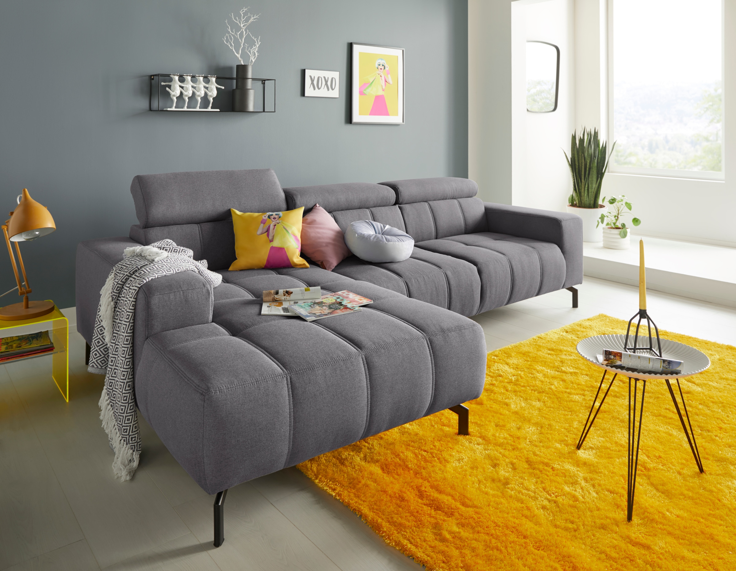 DOMO collection Ecksofa »Cunelli tolle Sitznähte als Designelement, fester günstig online kaufen