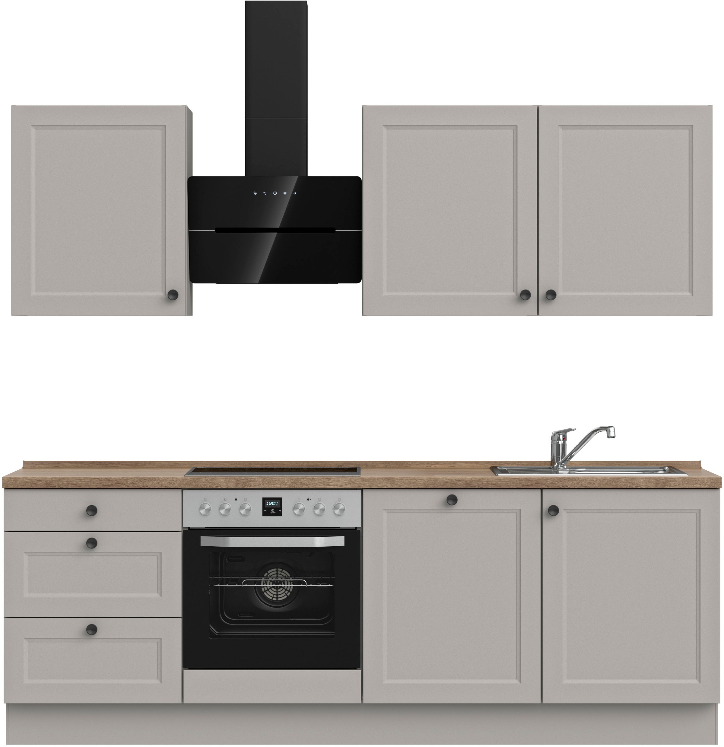 nobilia® Küchenzeile »"Cascada II"« vormontiert, Breite 240 cm, Ausrichtung günstig online kaufen