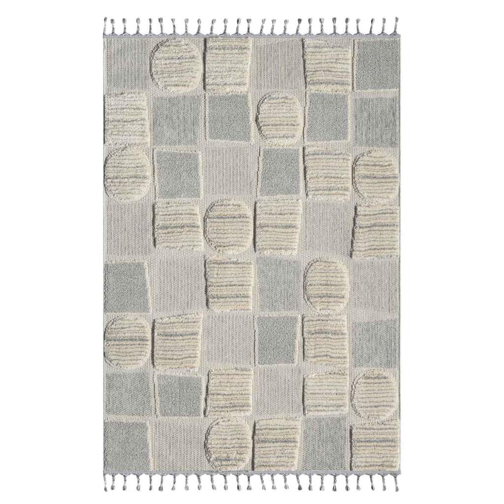 Carpet City Hochflor-Teppich »VALENCIA 950«, rechteckig, 20 mm Höhe, Läufer, Boho-Stil, Hochtief-Muster/ 3D-Effekt, mit Fransen