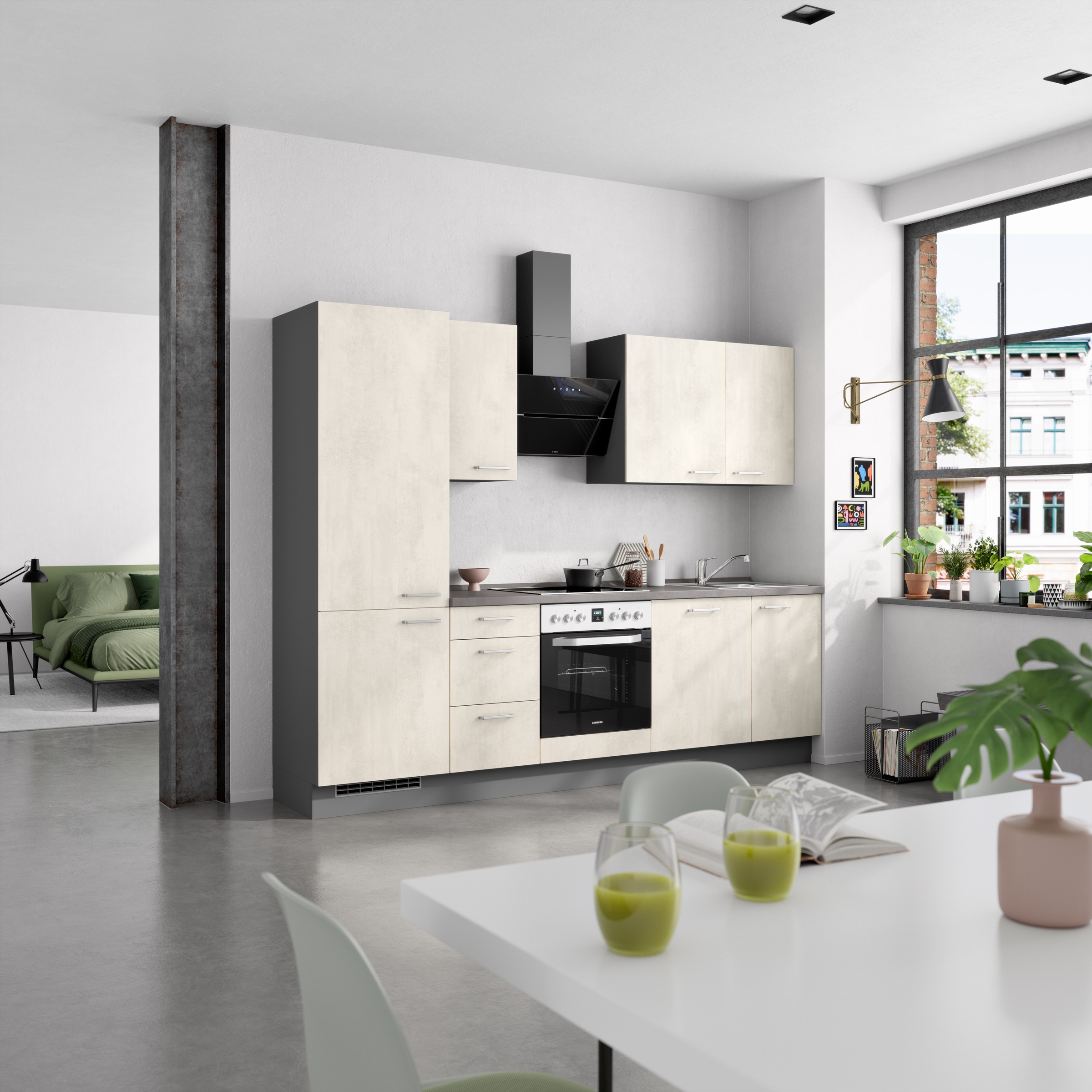 nobilia® Küchenzeile »"Riva II"« vormontiert, Ausrichtung wählbar, Breite 270 cm, wahlw. mit E-Geräten