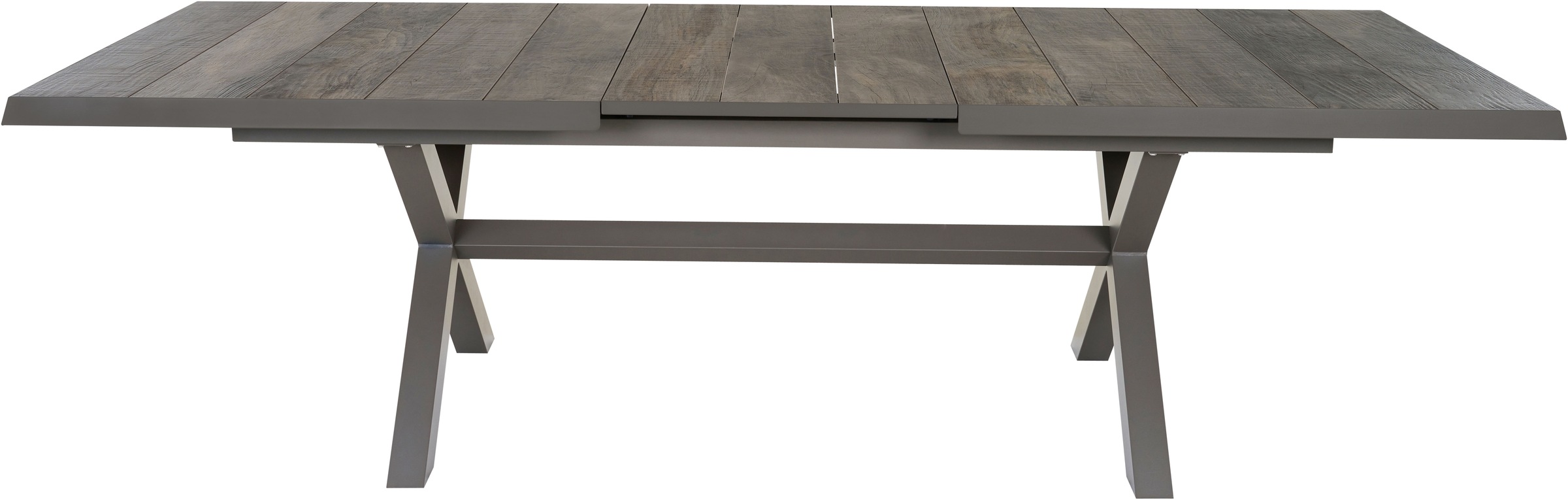 Siena Garden Gartentisch »»Sincro« Ausziehtisch 200-260x100cm mit Keramikleisten«, einfacher Synchronauszug