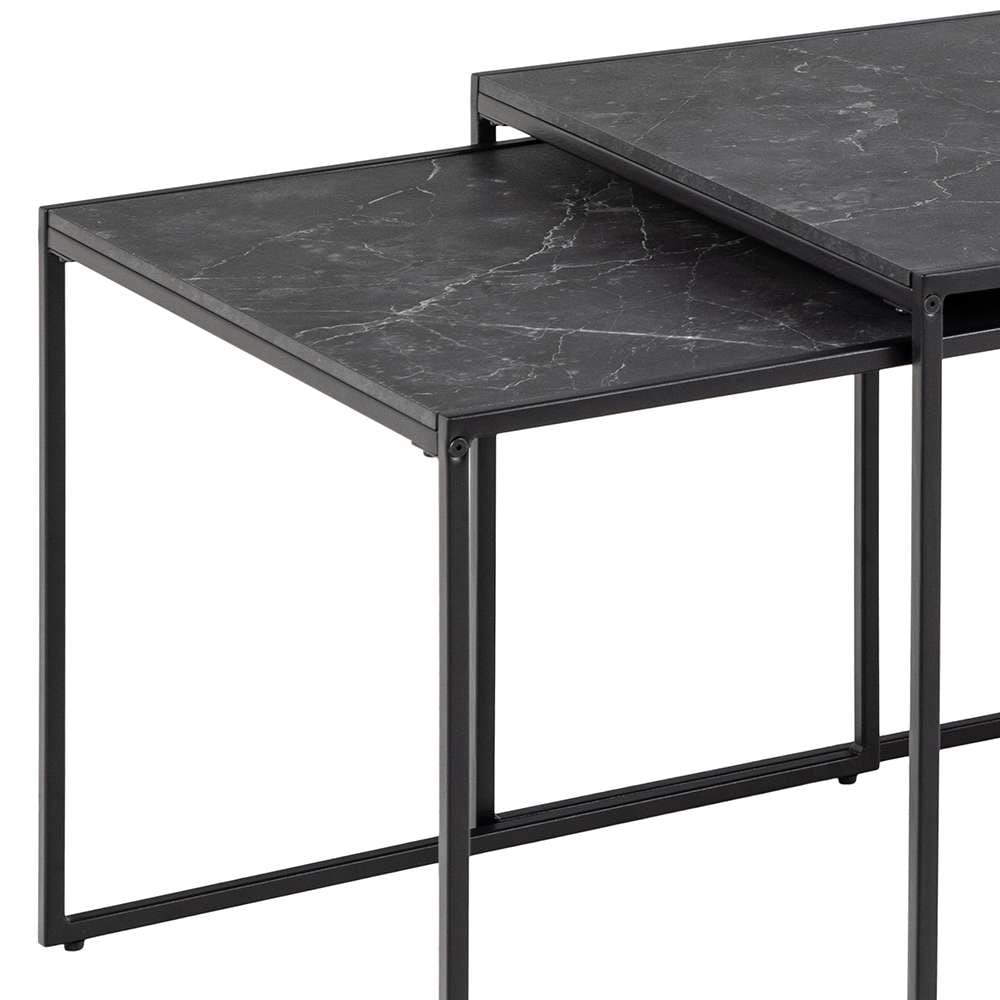 ACTONA GROUP Beistelltisch »Infinity«, (Set, 3 Stück), Satz mit Tischen, Schlittenbeine aus schwarzem Metall, (Set, 2 st)