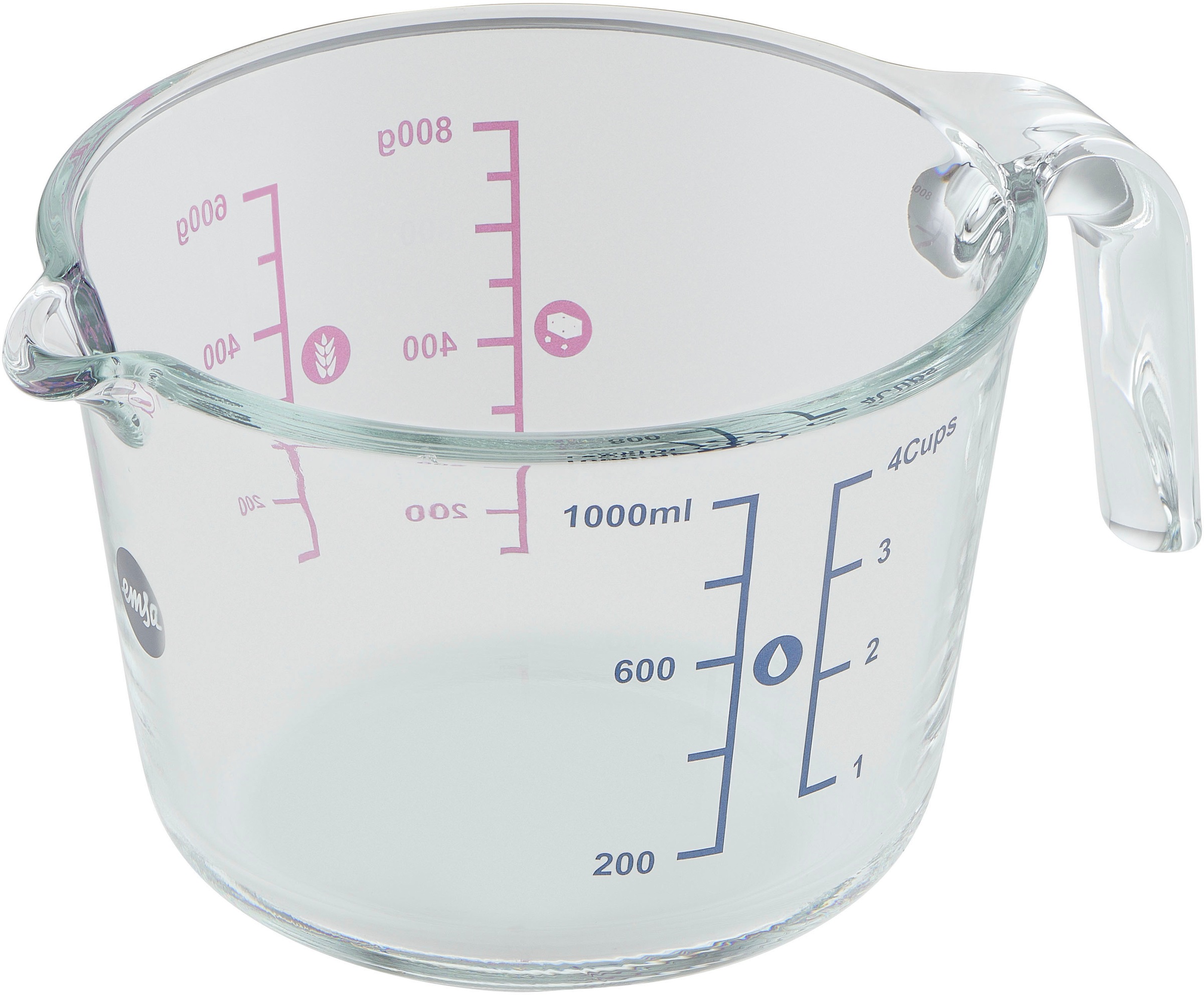 Emsa Messbecher »K32361 Prep&Bake«, Glas, (1 St.), doppelte Skalierung f. f günstig online kaufen