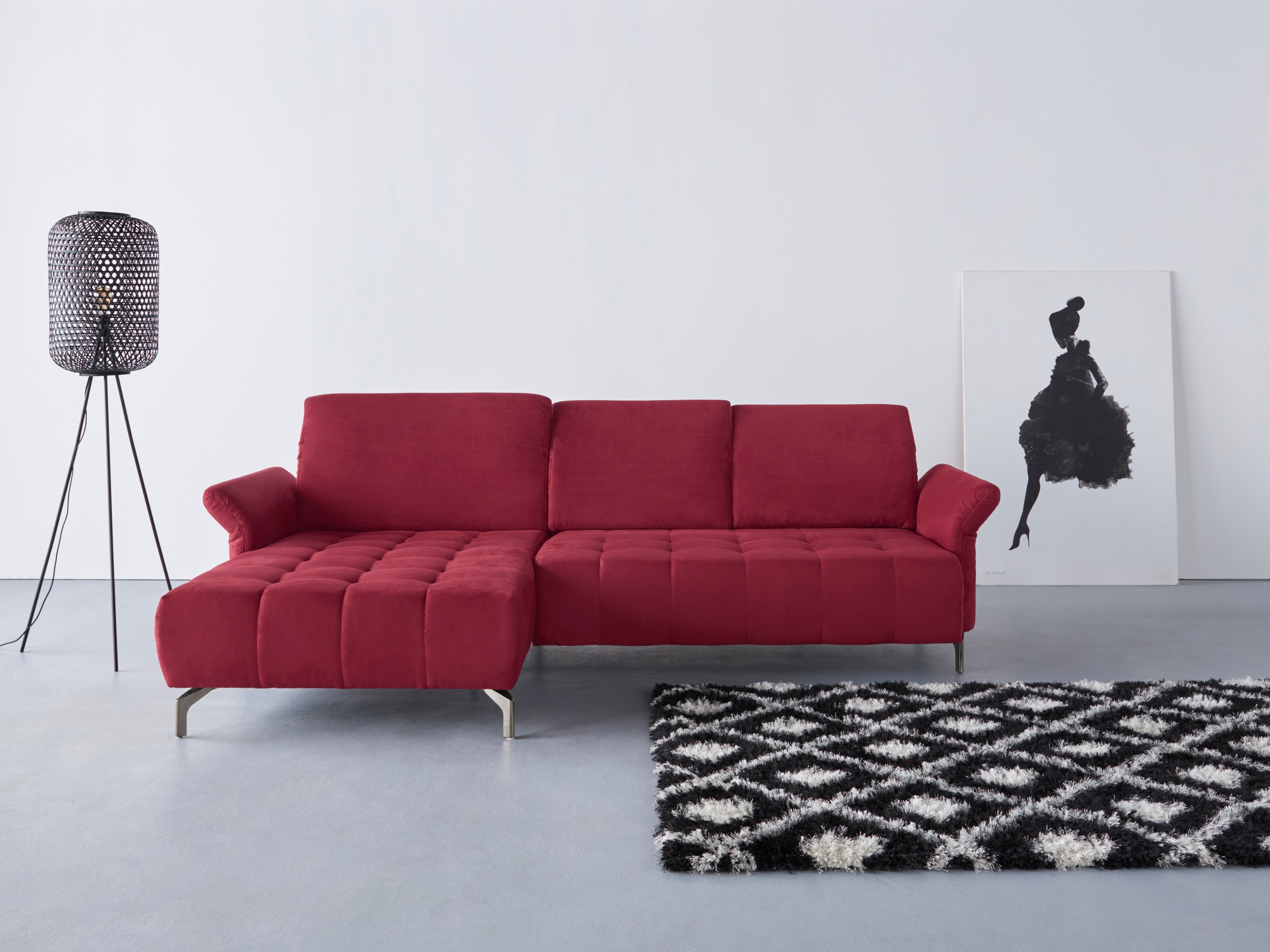 Home affaire Ecksofa »Fresh L-Form« Federkern, wahlweise Kopfteilverstellun günstig online kaufen