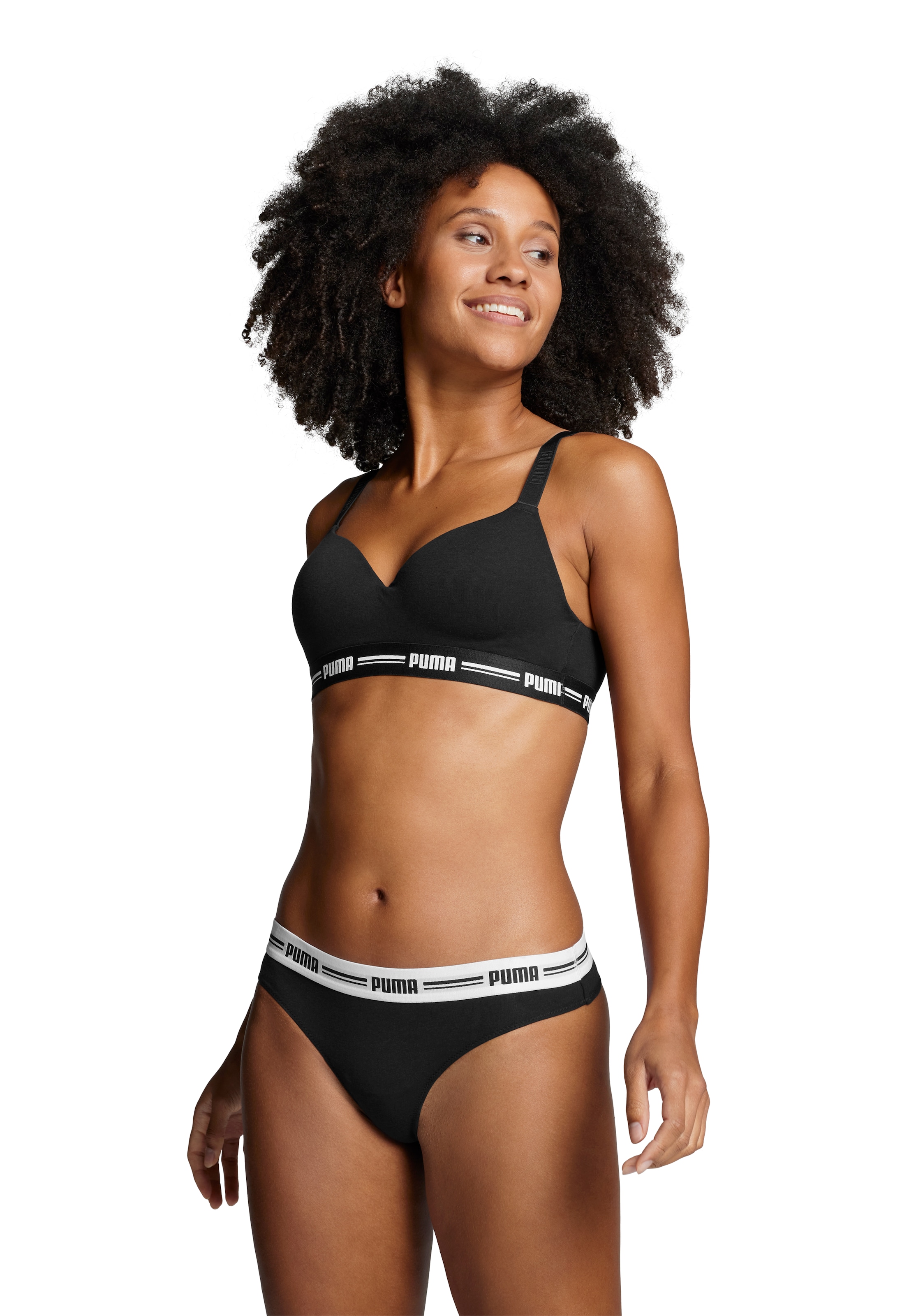 PUMA String »PUMA WOMEN STRING 2P«, (2er Pack), Mit elastischem Logobund