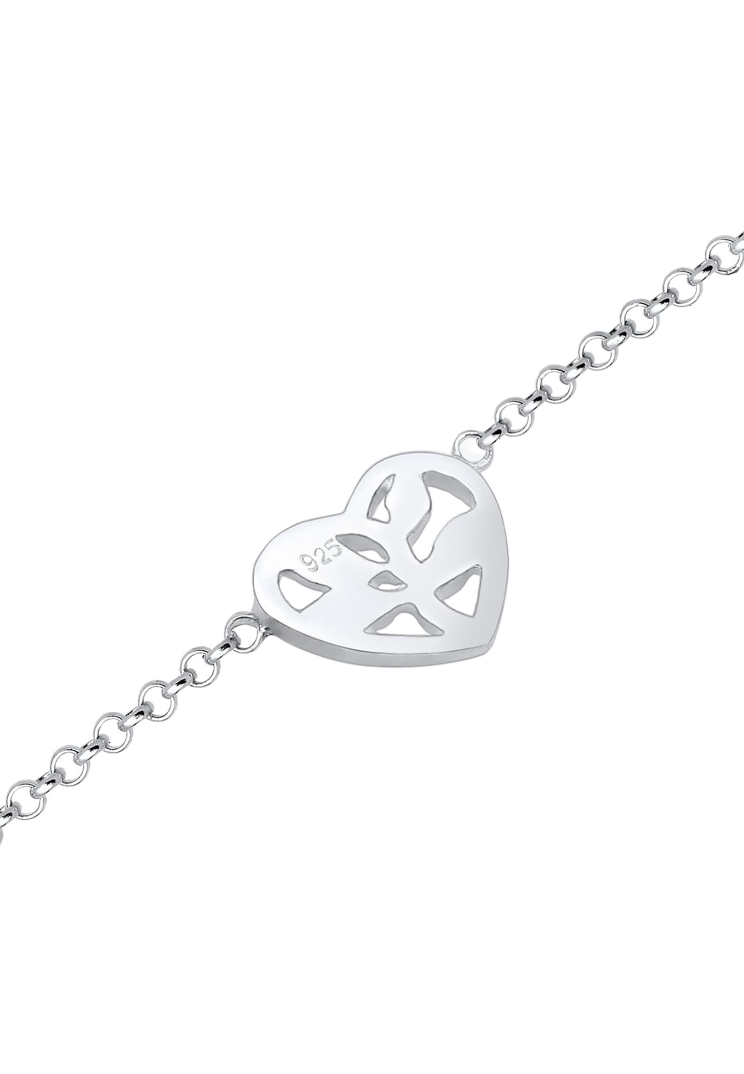 Elli Armband »Herz Cut-Out Lebensbaum Blume 925 Silber Beau«