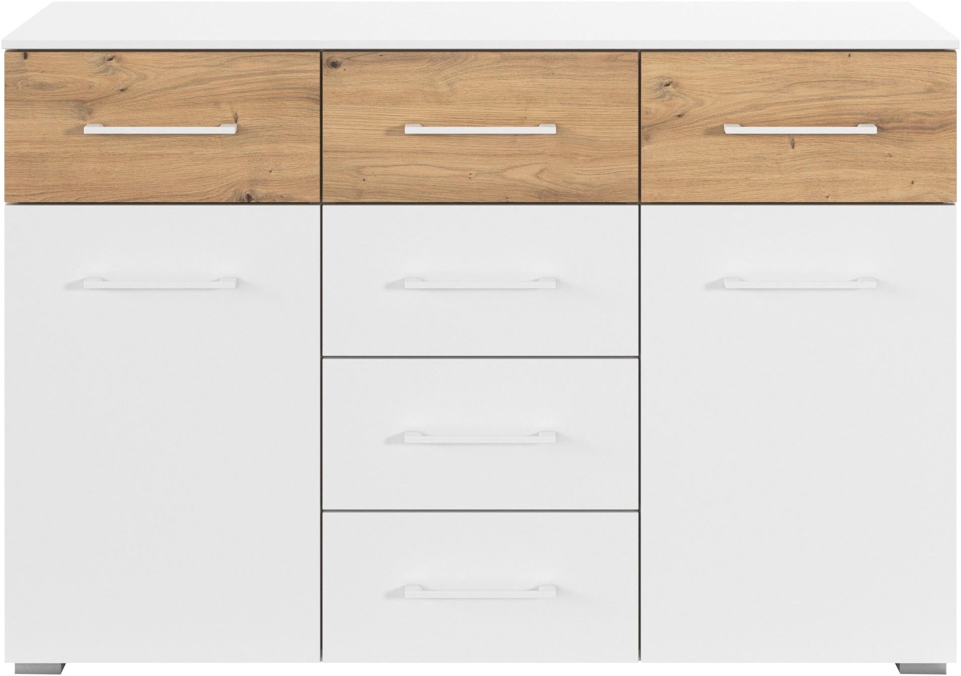 rauch Kombikommode »Sideboard Kommode Schubladenkommode Türenkommode BOSTON-EXTRA« B/H/T: 120/81/42 cm,  mit 6 geräumigen Schubladen, Einlegeböden verstellbar MADE IN GERMANY