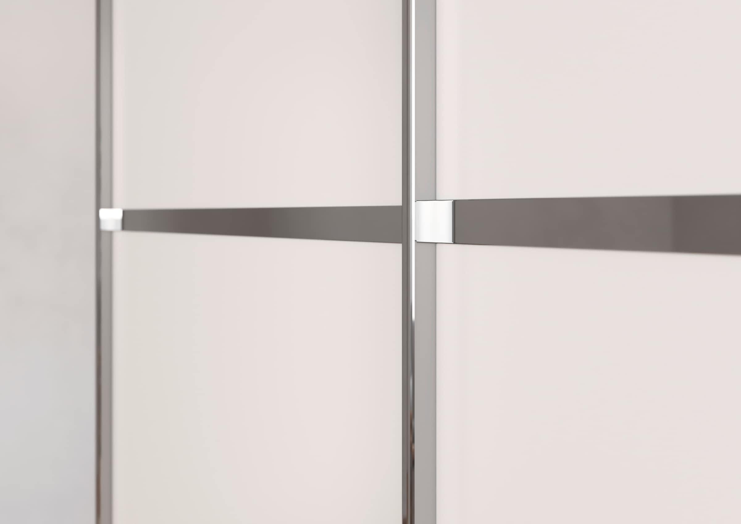 rauch Kleiderschrank »Schwebetürenschrank OTTO´s Choice Garderobe Schrank TOP ANGEBOT Avola«, (in 3 verschiedenen Ausstattungen BASIC/CLASSIC/PREMIUM inkl. Spiegel), mit eleganten Zierleisten in Chrom, Schwarz oder Weiß MADE IN GERMANY