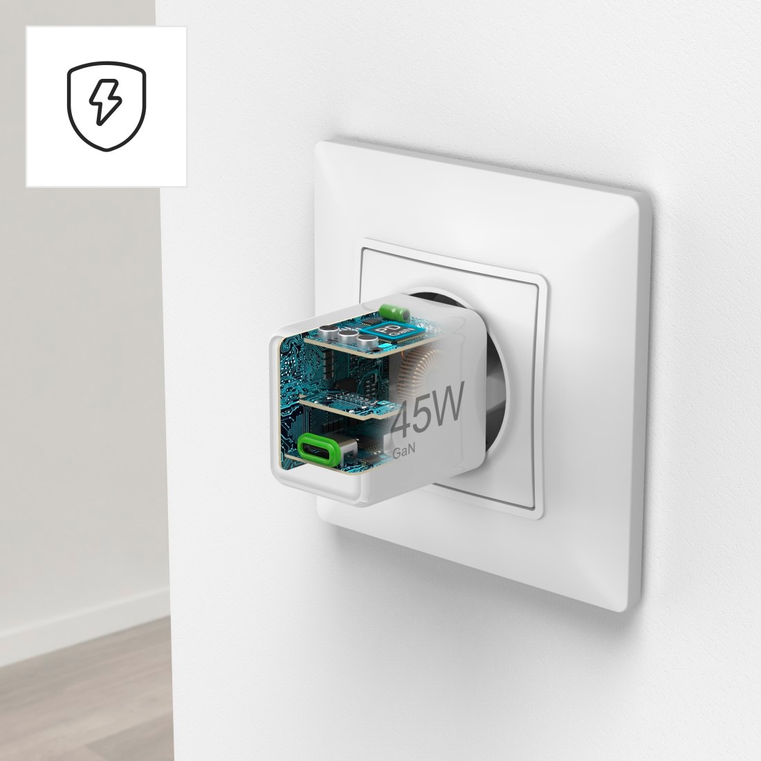 Hama Schnelllade-Gerät »Schnellladegerät (USB-C, PD/QC, extraklein 3,8 x 3,0 x 3,6 cm, 45 W)« 1 Stk. tlg.