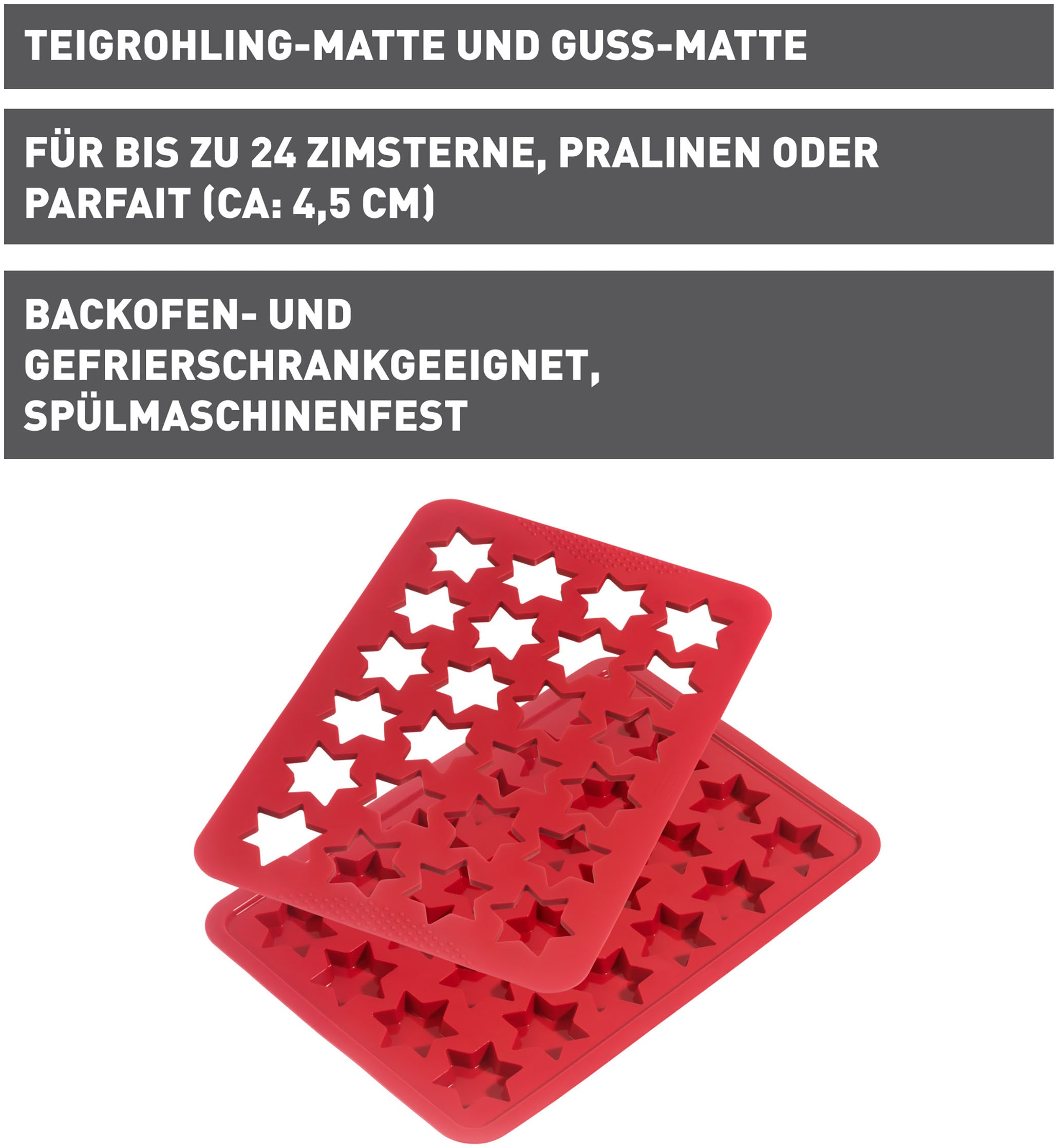Kaiser Backformen Backform »Kaiser« 24 Sterne, Teigrohling-Matte und Guss-M günstig online kaufen