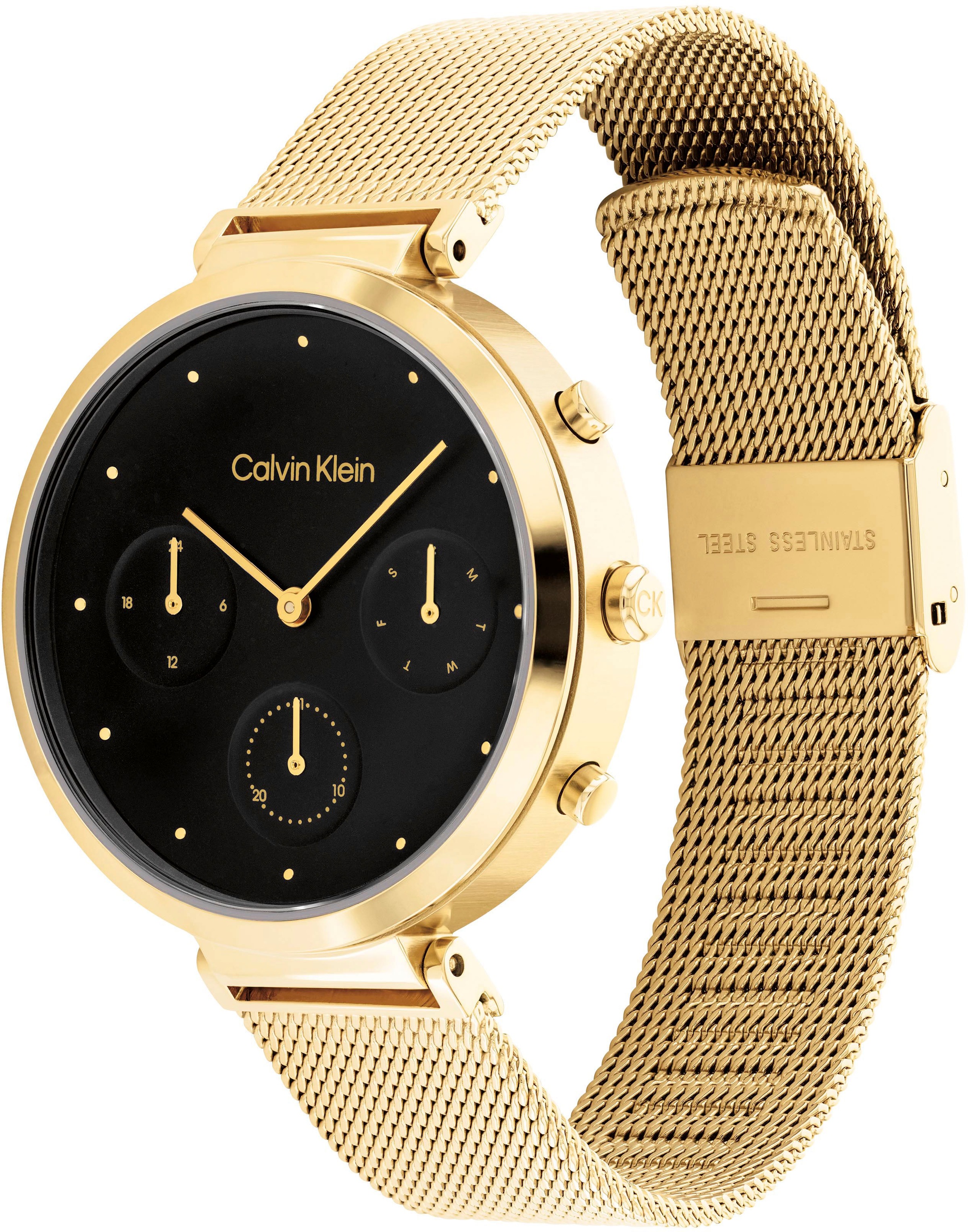 Calvin Klein Multifunktionsuhr »TIMELESS, 25200287«, Quarzuhr, Armbanduhr, Damenuhr, Datum, 12/24-Stunden-Anzeige