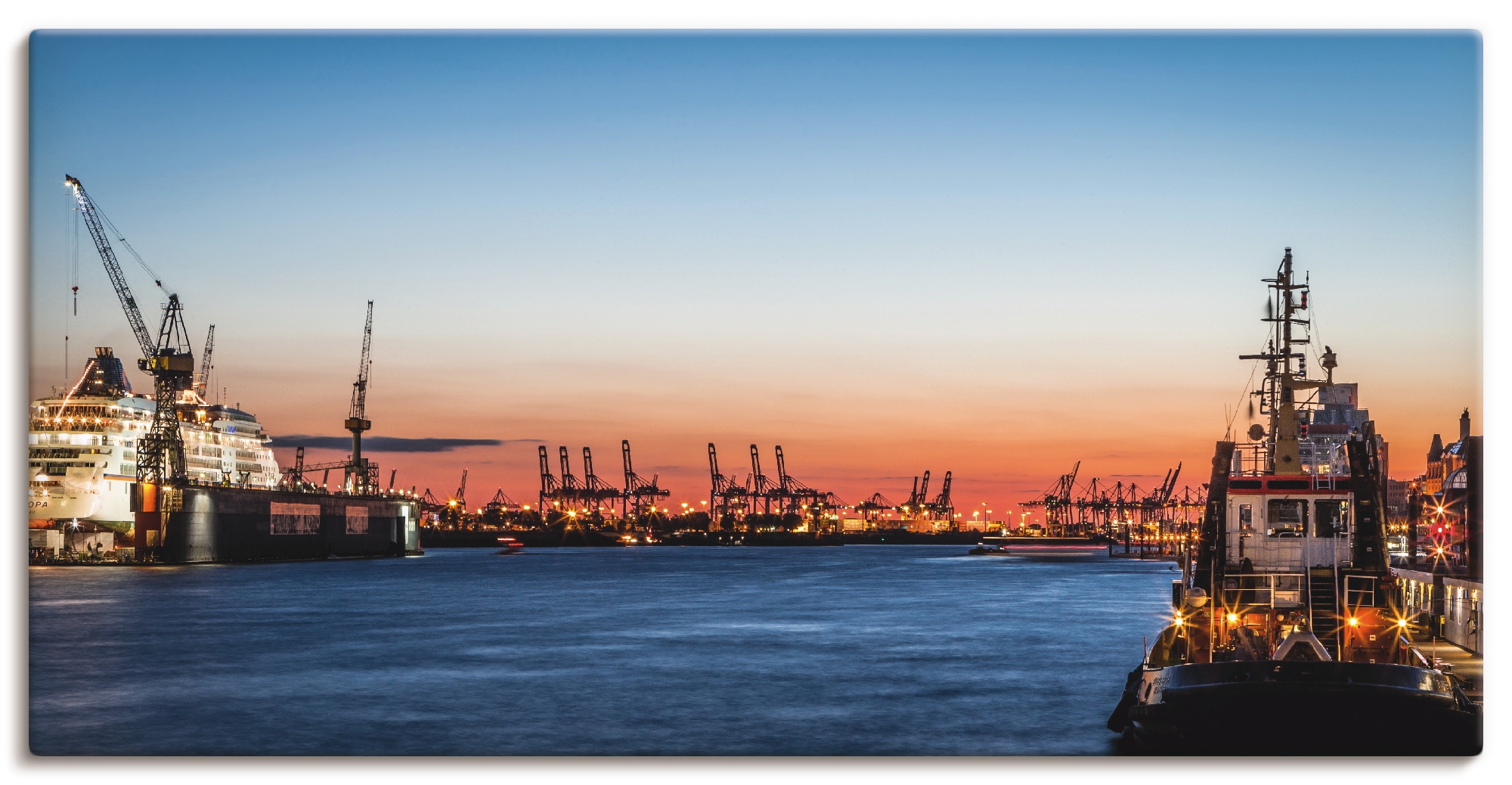 Artland Leinwandbild »Hamburger Hafen« Deutschland 1 Stk. tlg. auf Keilrahm günstig online kaufen