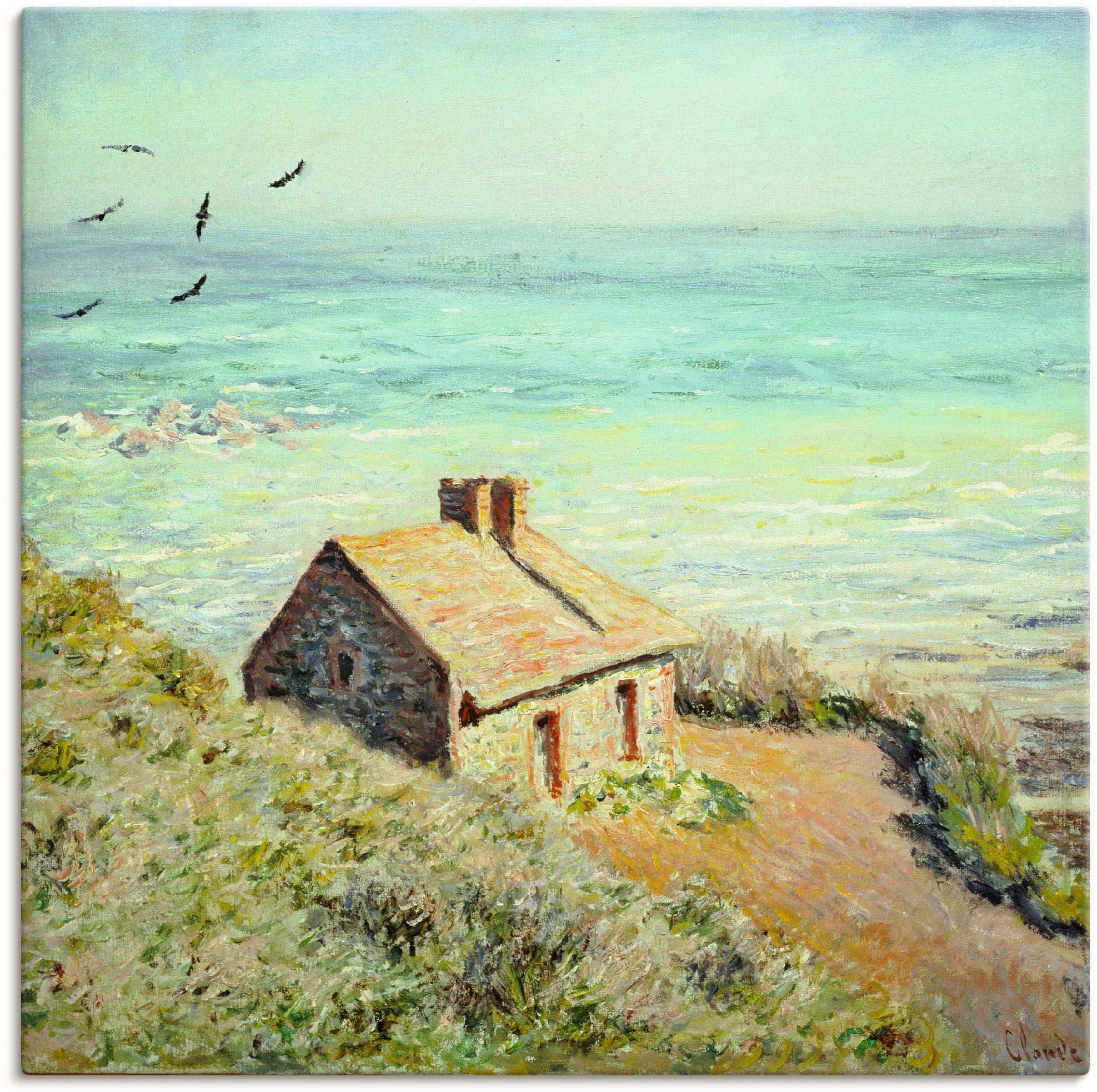 Artland Leinwandbild »Das Zollhäuschen im Morgenlicht. 1882«, Gewässer, (1 günstig online kaufen