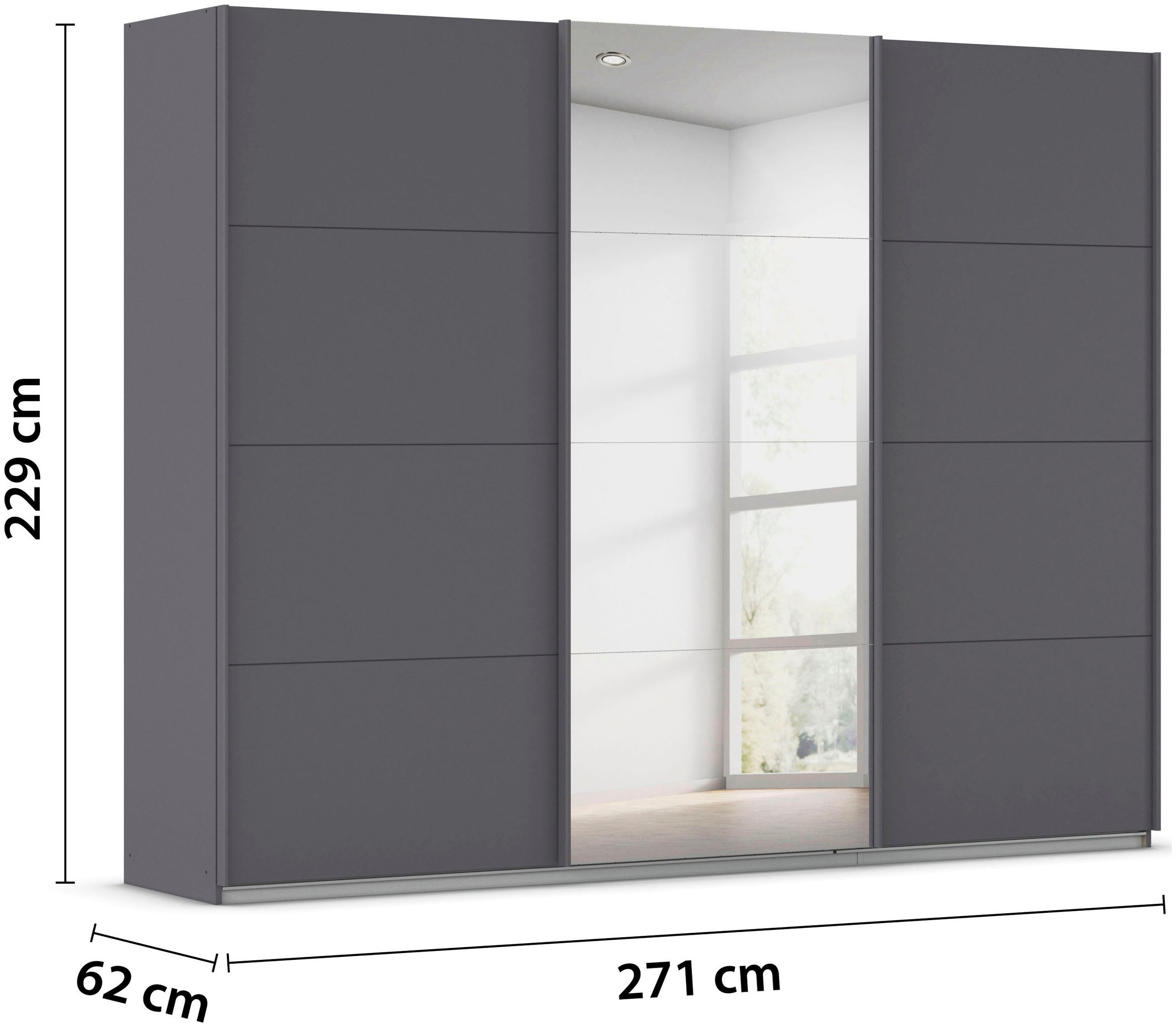 rauch Schwebetürenschrank »Kleiderschrank Schrank OTTO´S CHOICE Garderobe AGORDO«, (in zwei Griff-Farben), Top Innenausstattung, in 4 Breiten und 2 Höhen MADE IN GERMANY