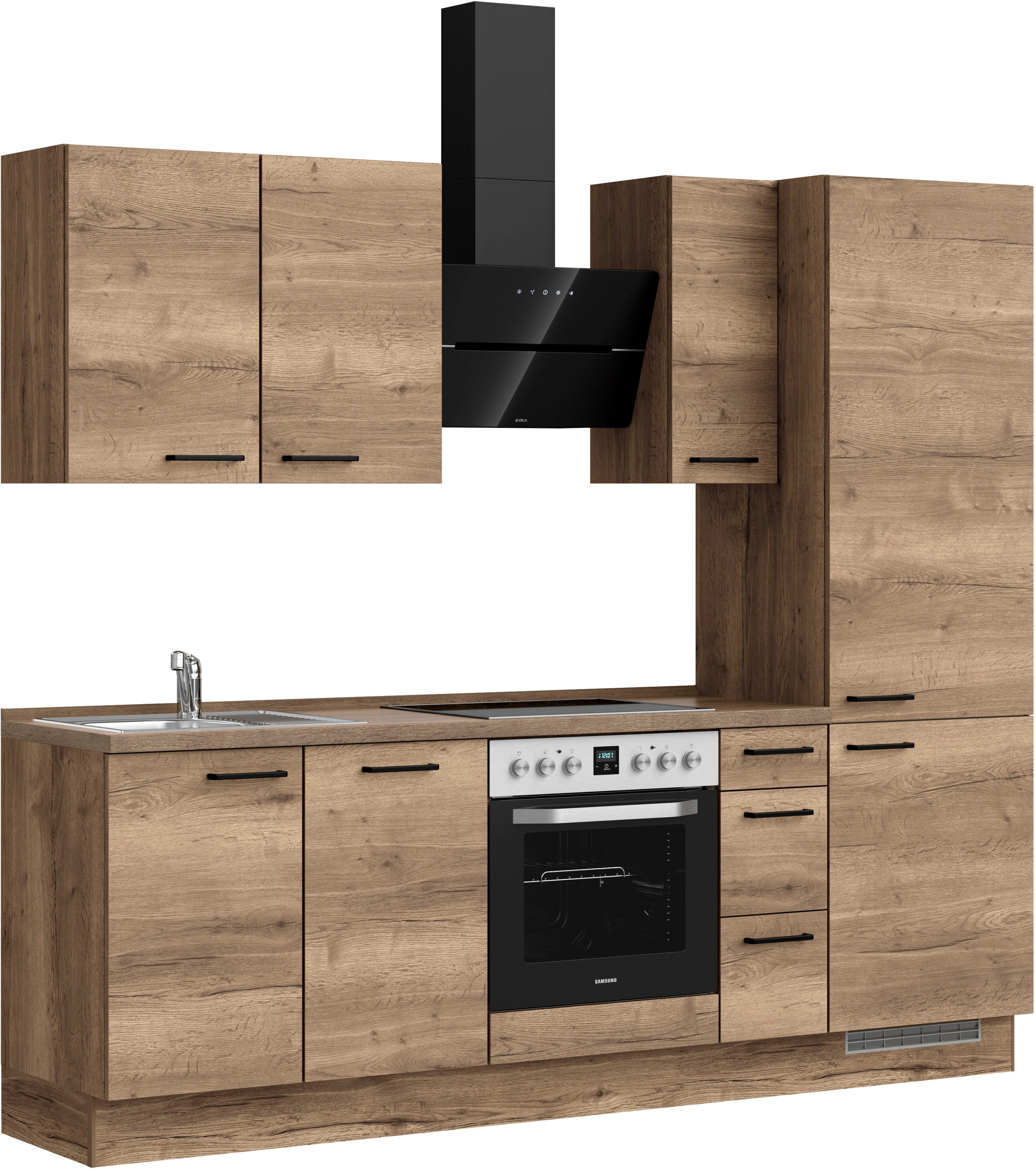 nobilia® Küchenzeile »"Structura II"«, vormontiert, Ausrichtung wählbar, Breite 240 cm, wahlw. mit E-Geräten