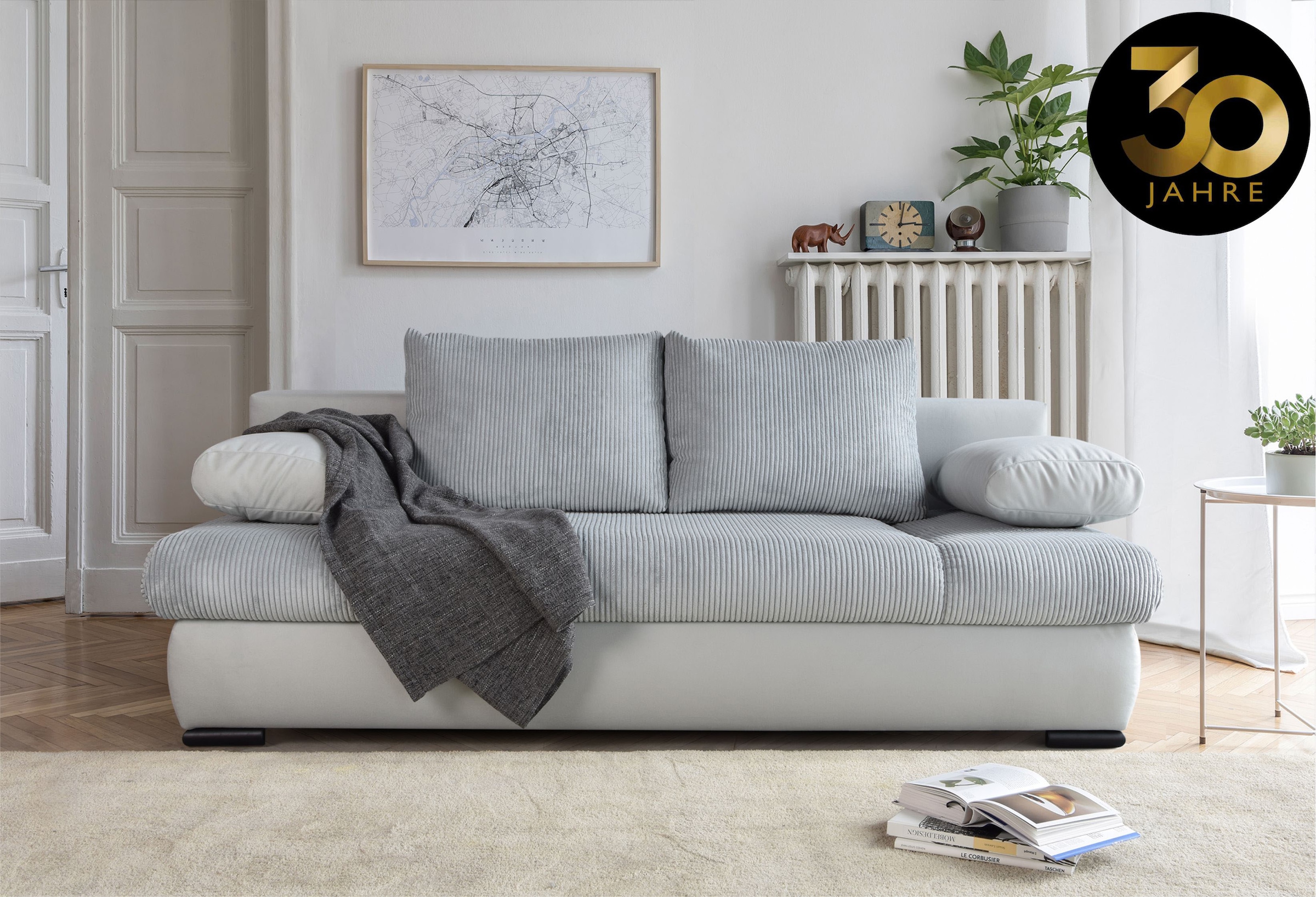 COLLECTION AB Schlafsofa »30 Jahre Jubiläums-Modell Chicago«, mit Bettfunktion und Bettkasten, im Cord-Samt Mix