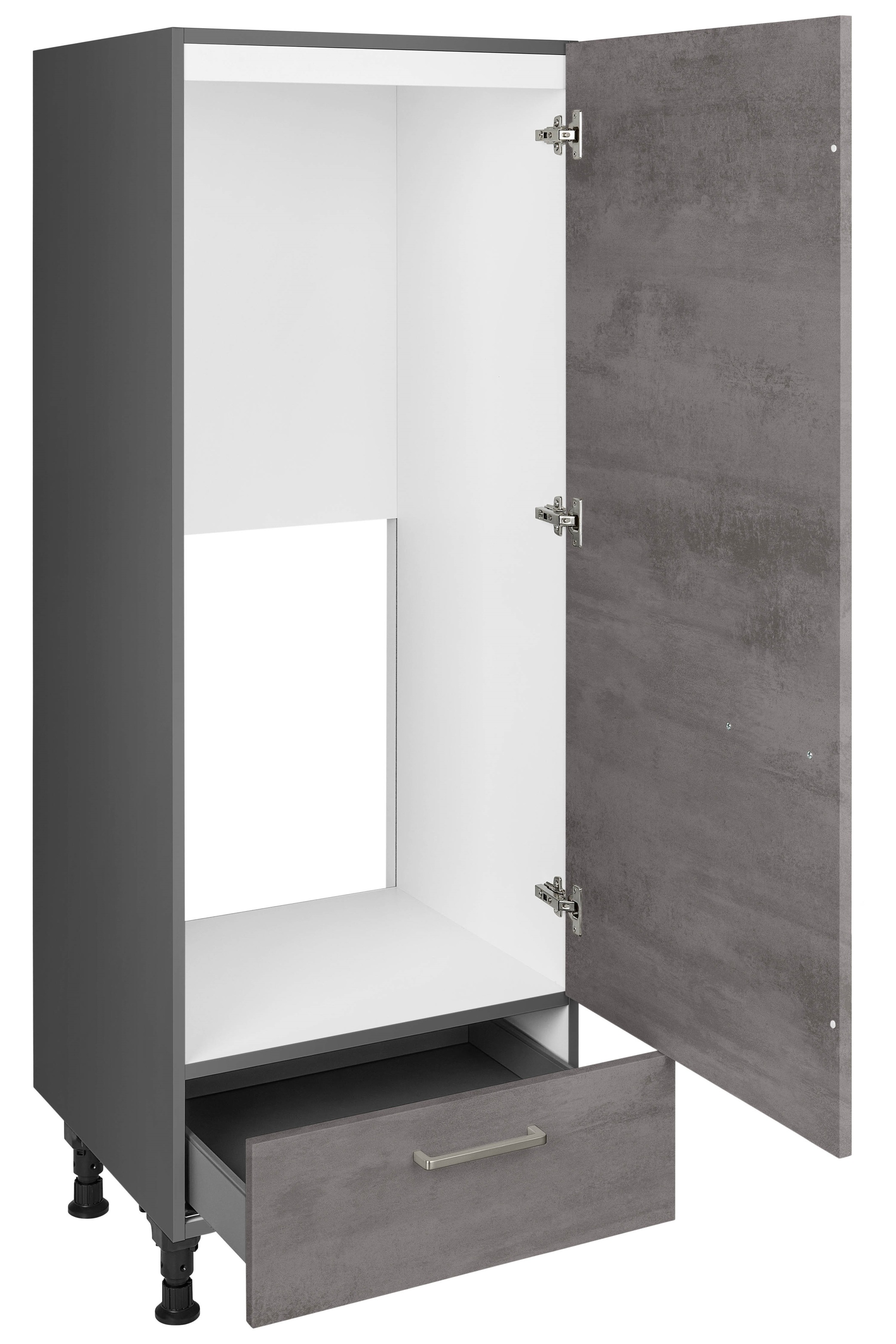 nobilia® Kühlumbauschrank »"Riva", Ausrichtung wählbar, mit Schubkasten,«, vormontiert, Breite/Höhe: 60/167,8 cm