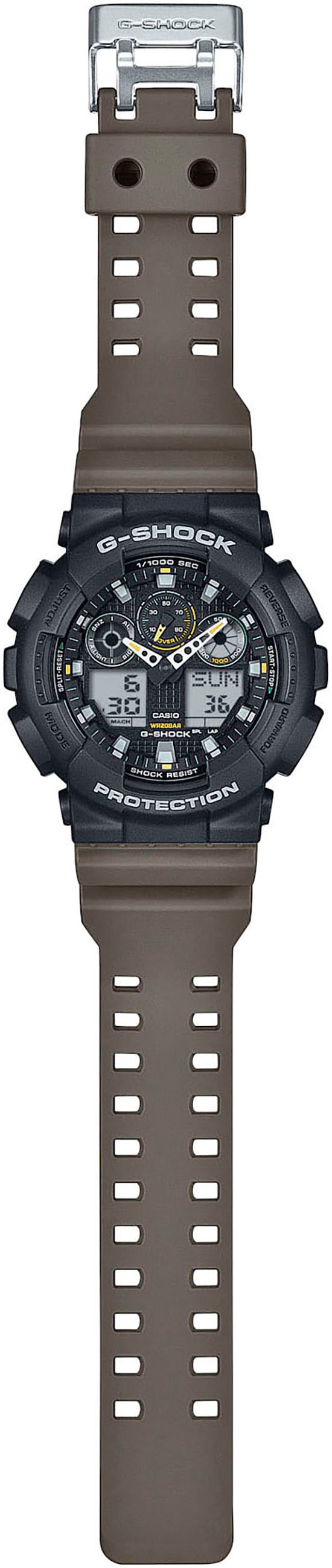 CASIO G-SHOCK Chronograph, Quarzuhr,Armbanduhr,Herrenuhr,digital, bis 20 bar wasserd.Resinarmband